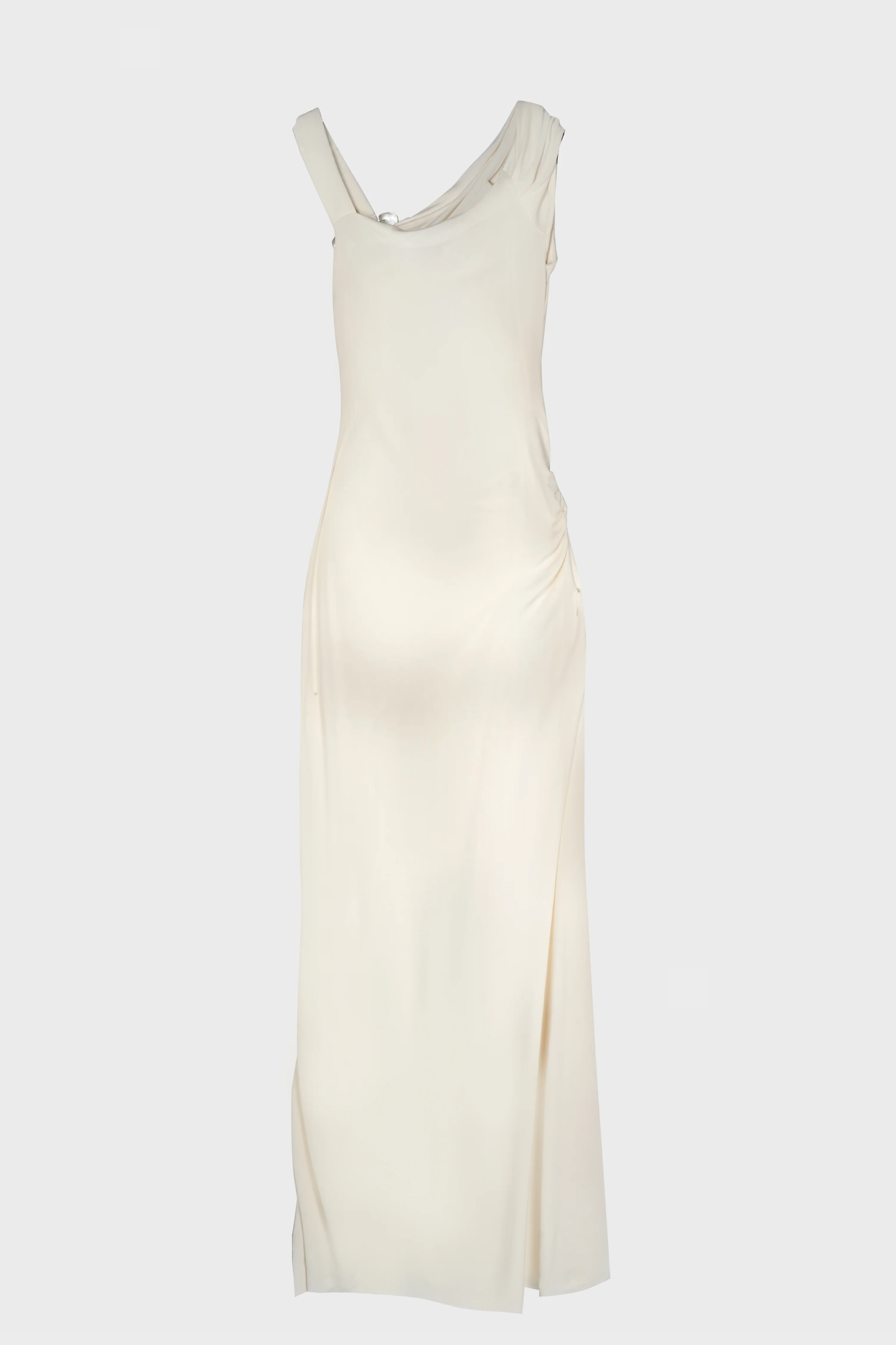 VEER SPIRAL CRYSTAL DRAPED JERSEY DRESS MILK - Image 3