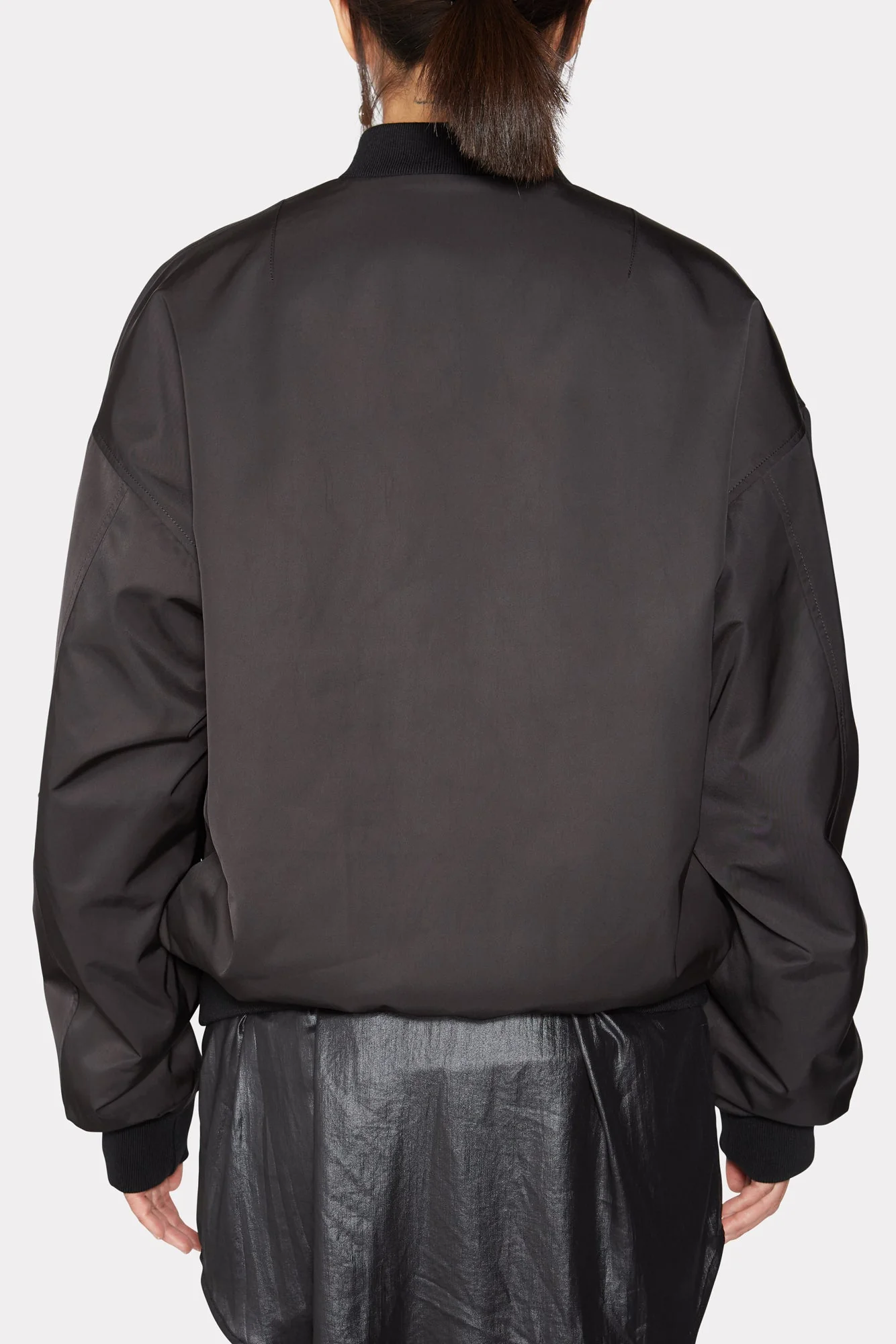 BLACK UNISEX REVERSIBLE MINK FUR BOMBER W/O LOGO - Image 17