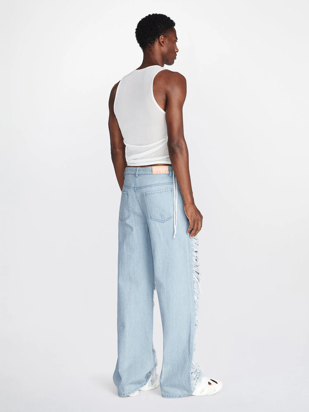 CLASSIC DENIM FRAYED PANTS - Image 6