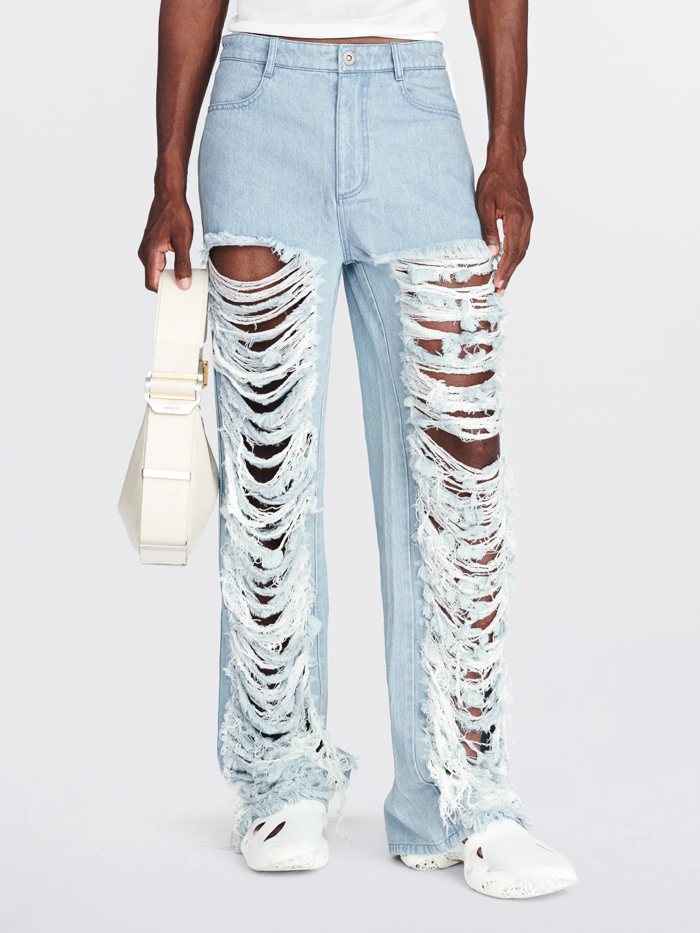 CLASSIC DENIM FRAYED PANTS - Image 8