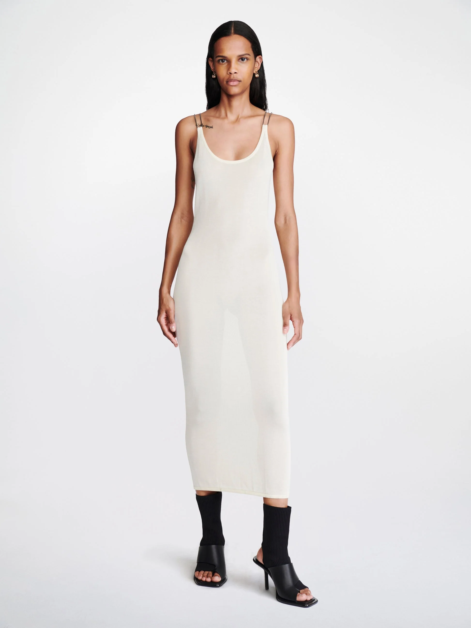 DOUBLE WIRE SLIP DRESS IVORY - Image 2