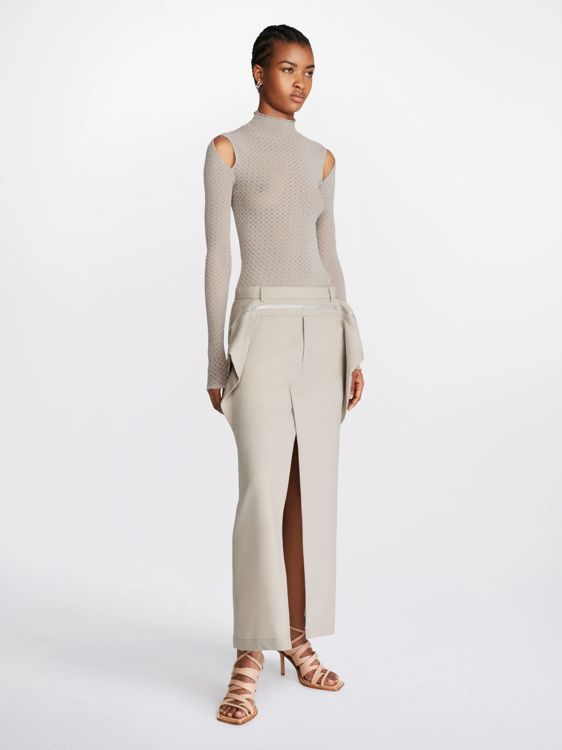 ZIP ACCESS MIDI SKIRT - Image 5