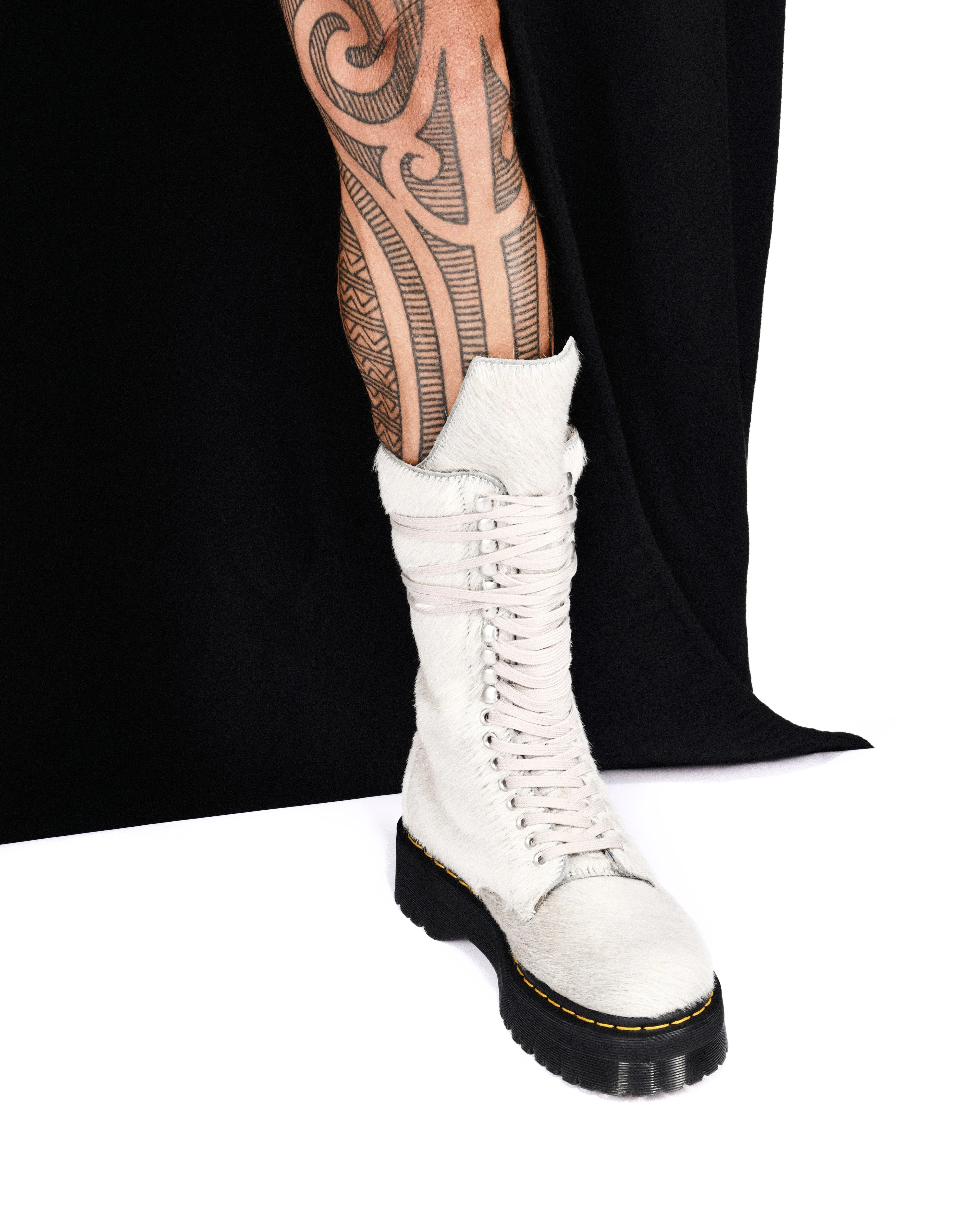 DR MARTENS × RICK OWENS QUAD SOLE CALF LENGTH BOOT - Image 7