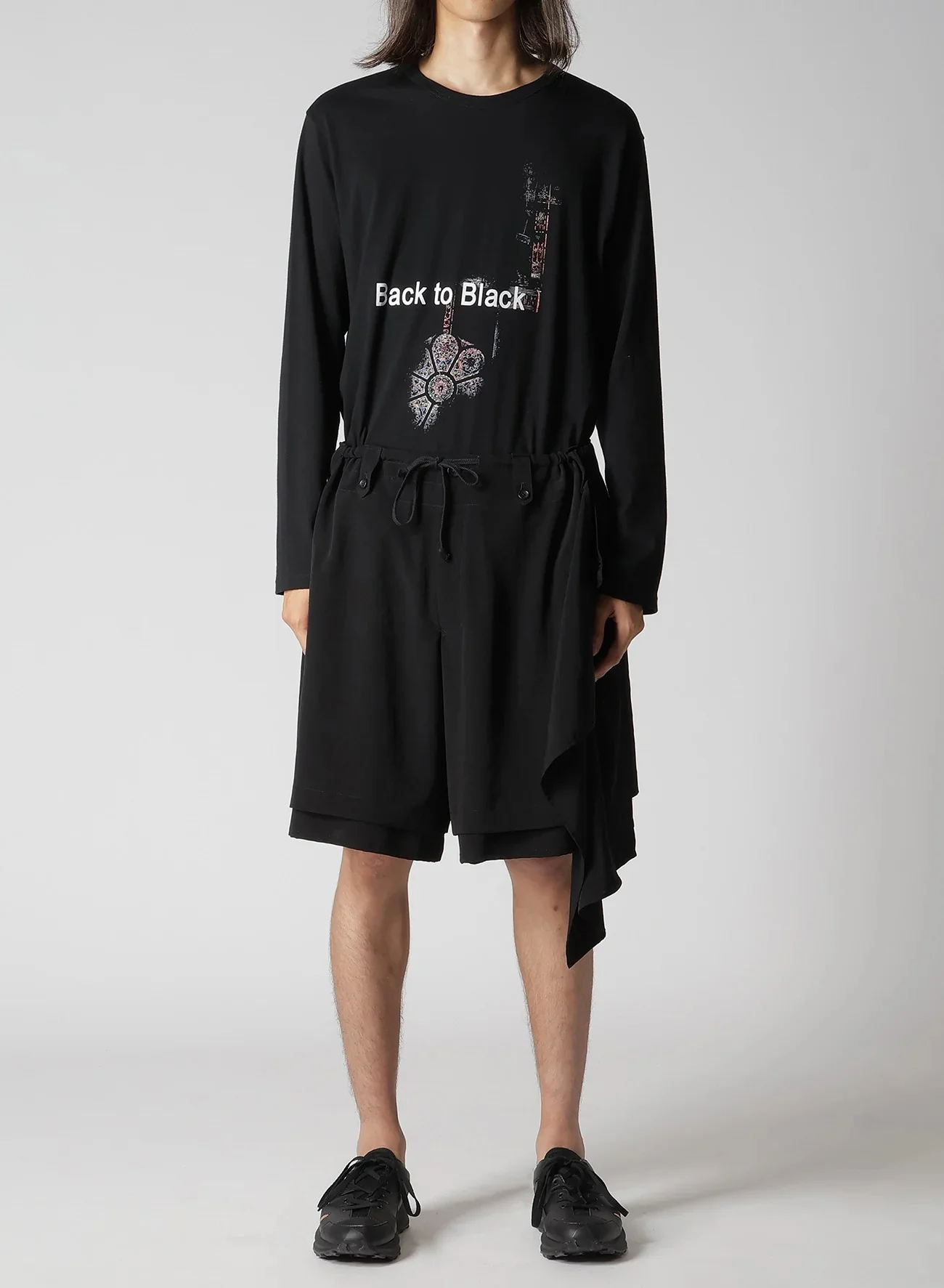 DRAPE PANEL ATTACHED SHORT PANTS - Image 6