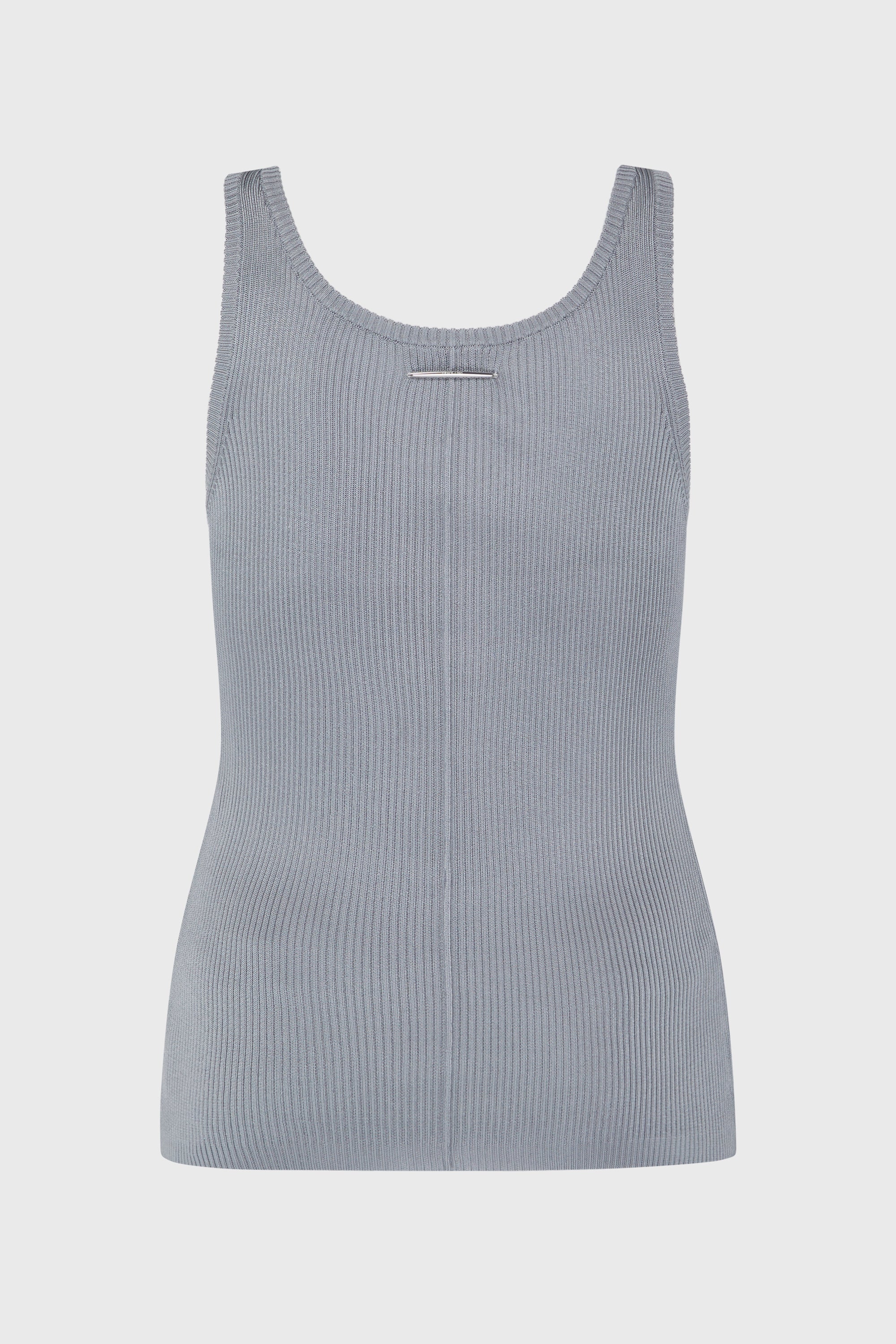 RIBBED-KNIT COLUMN TANK TOP STEEL - Image 3