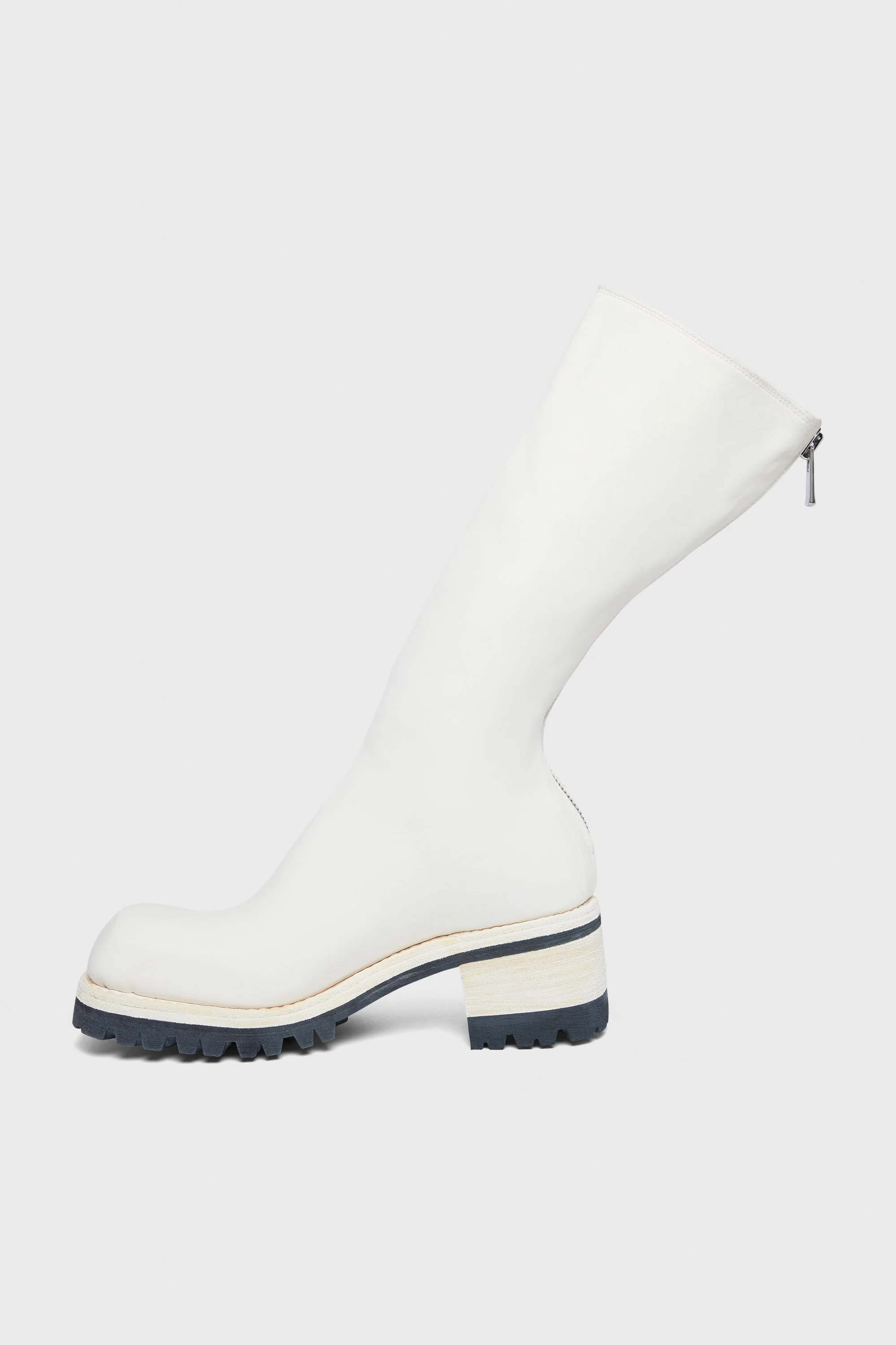 9089V BACK ZIP HIGH BOOTS WHITE - Image 3