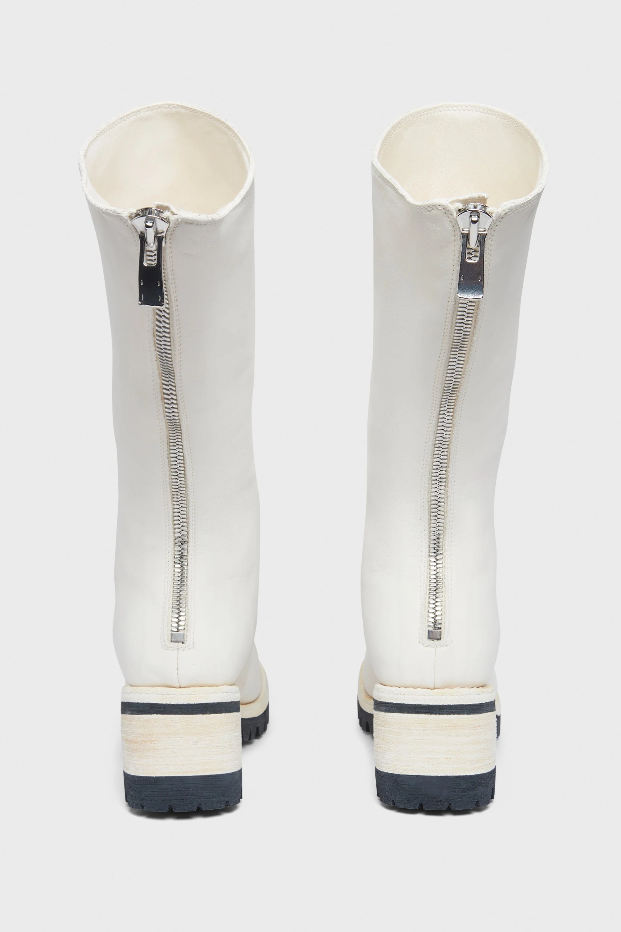 9089V BACK ZIP HIGH BOOTS WHITE - Image 4