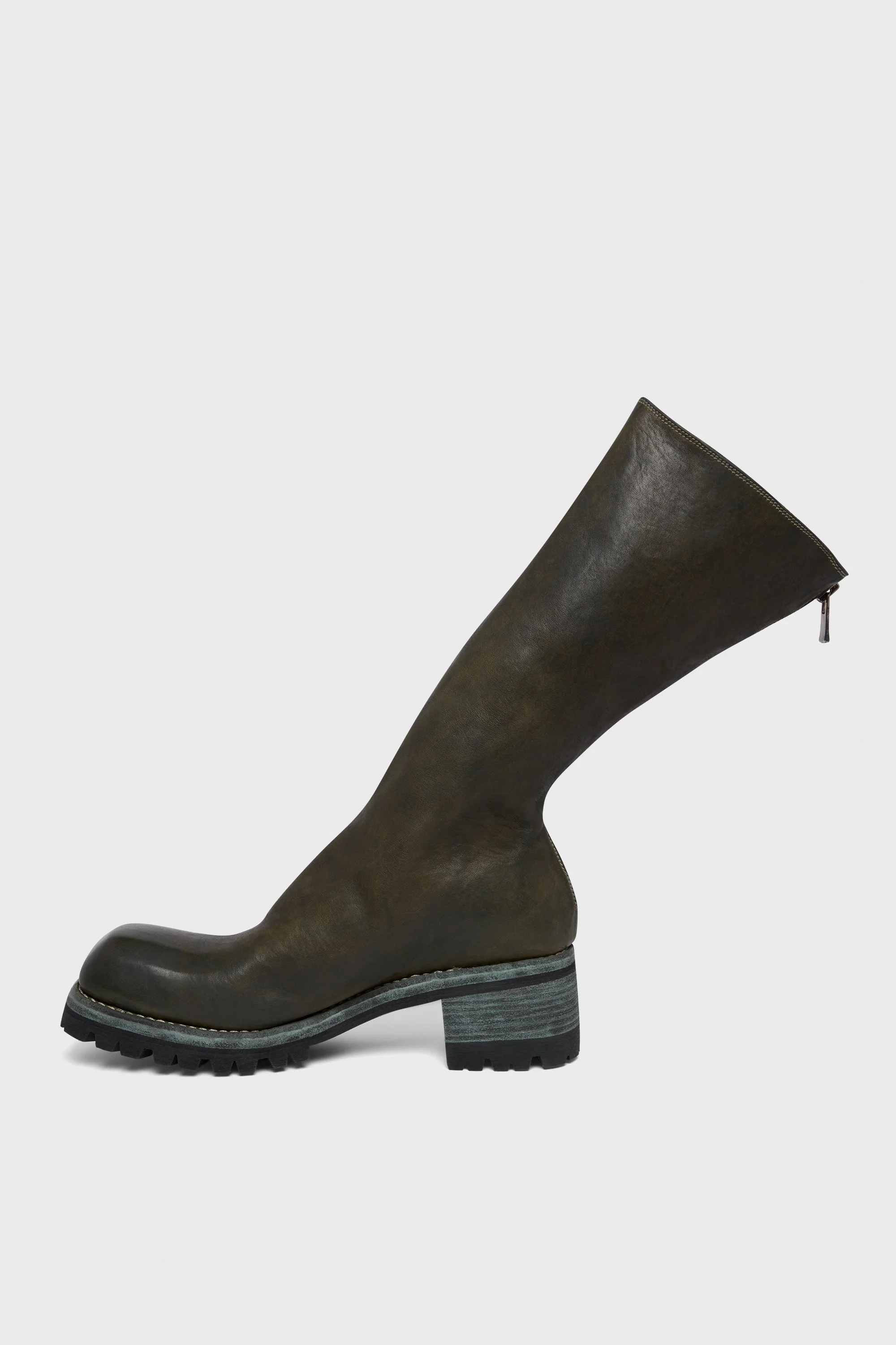 9089V BACK ZIP HIGH BOOTS GREEN - Image 3