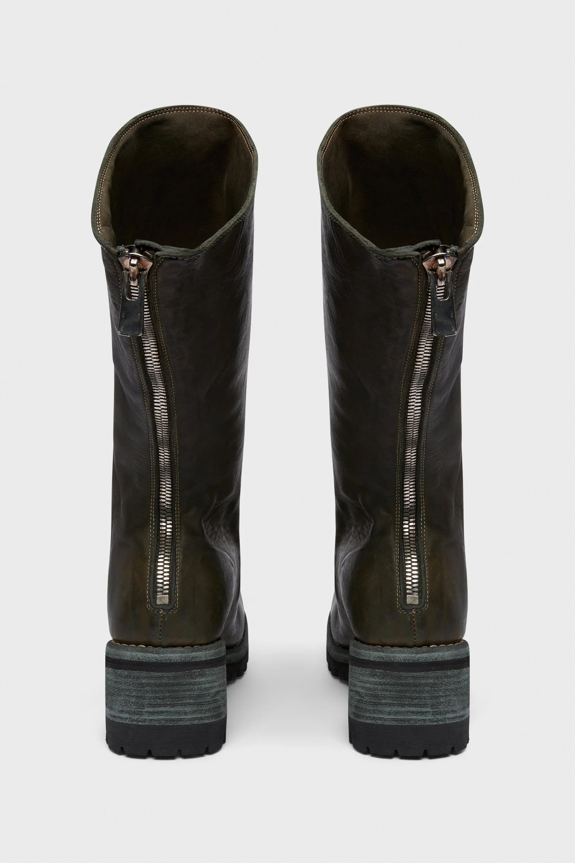 9089V BACK ZIP HIGH BOOTS GREEN - Image 4