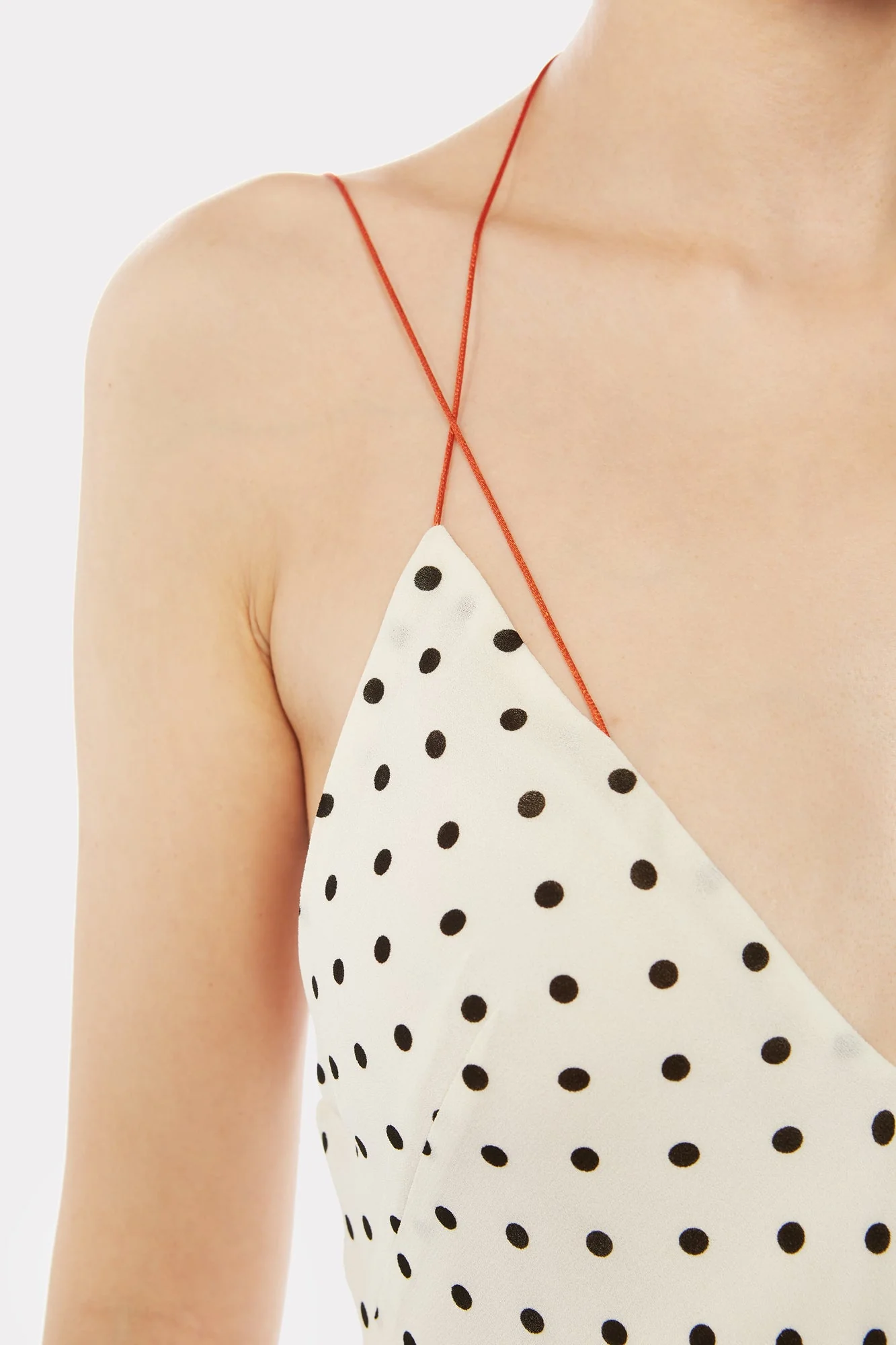 IVORY Polka-dot SHORT CAMISOLE DRESS - Image 5