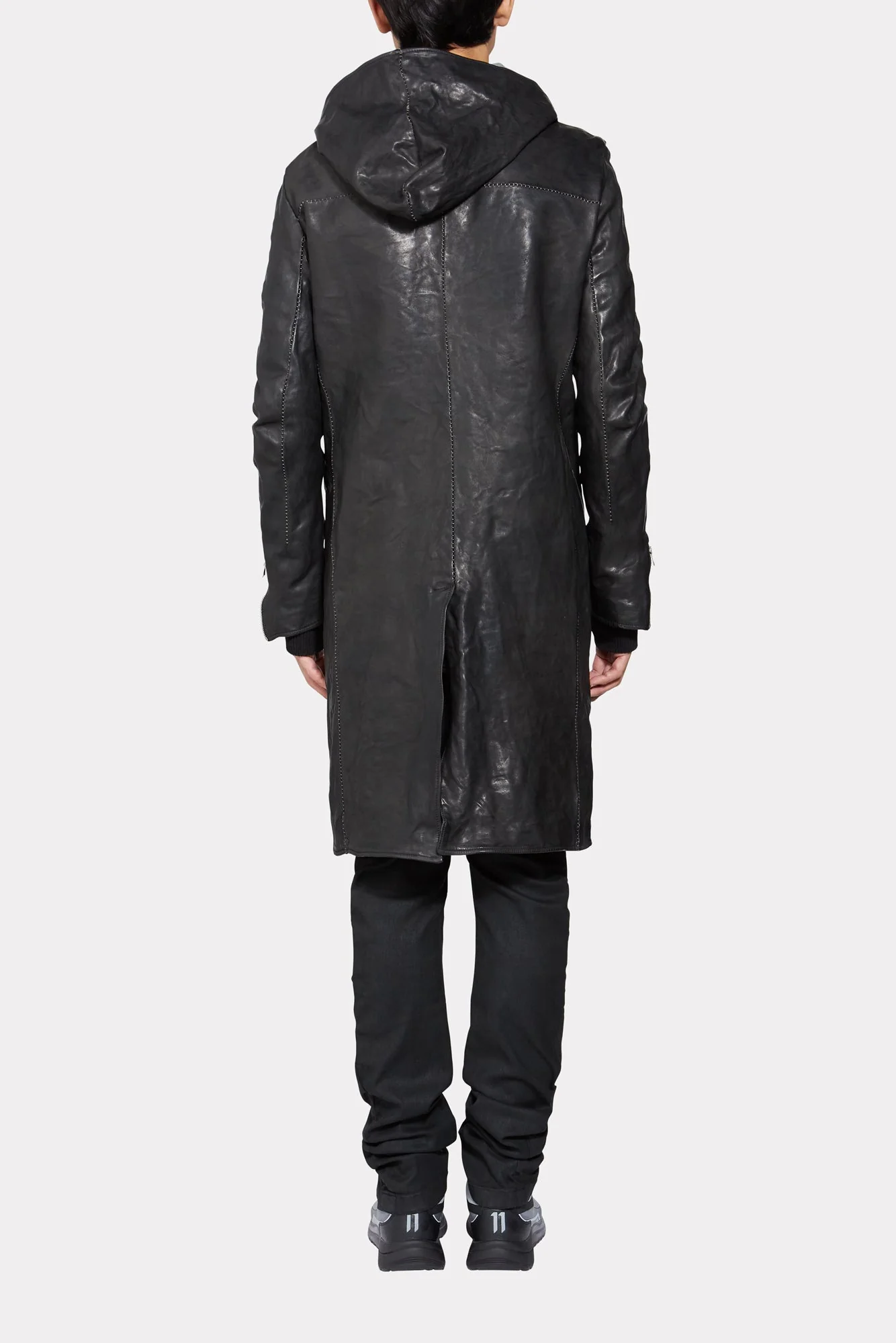 Hooded Horse Leather Coat - Image 3
