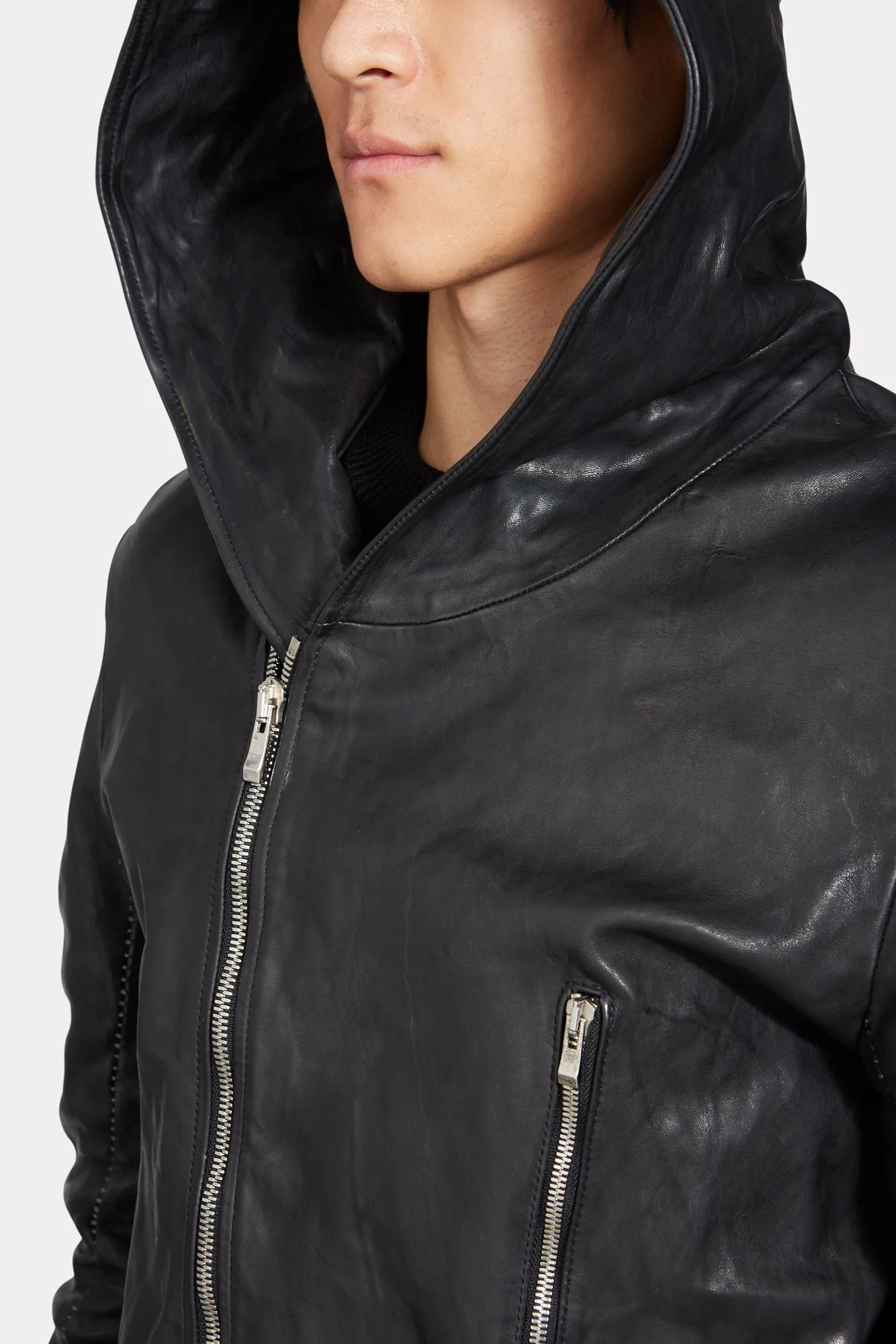 Hooded Horse Leather Coat - Image 4
