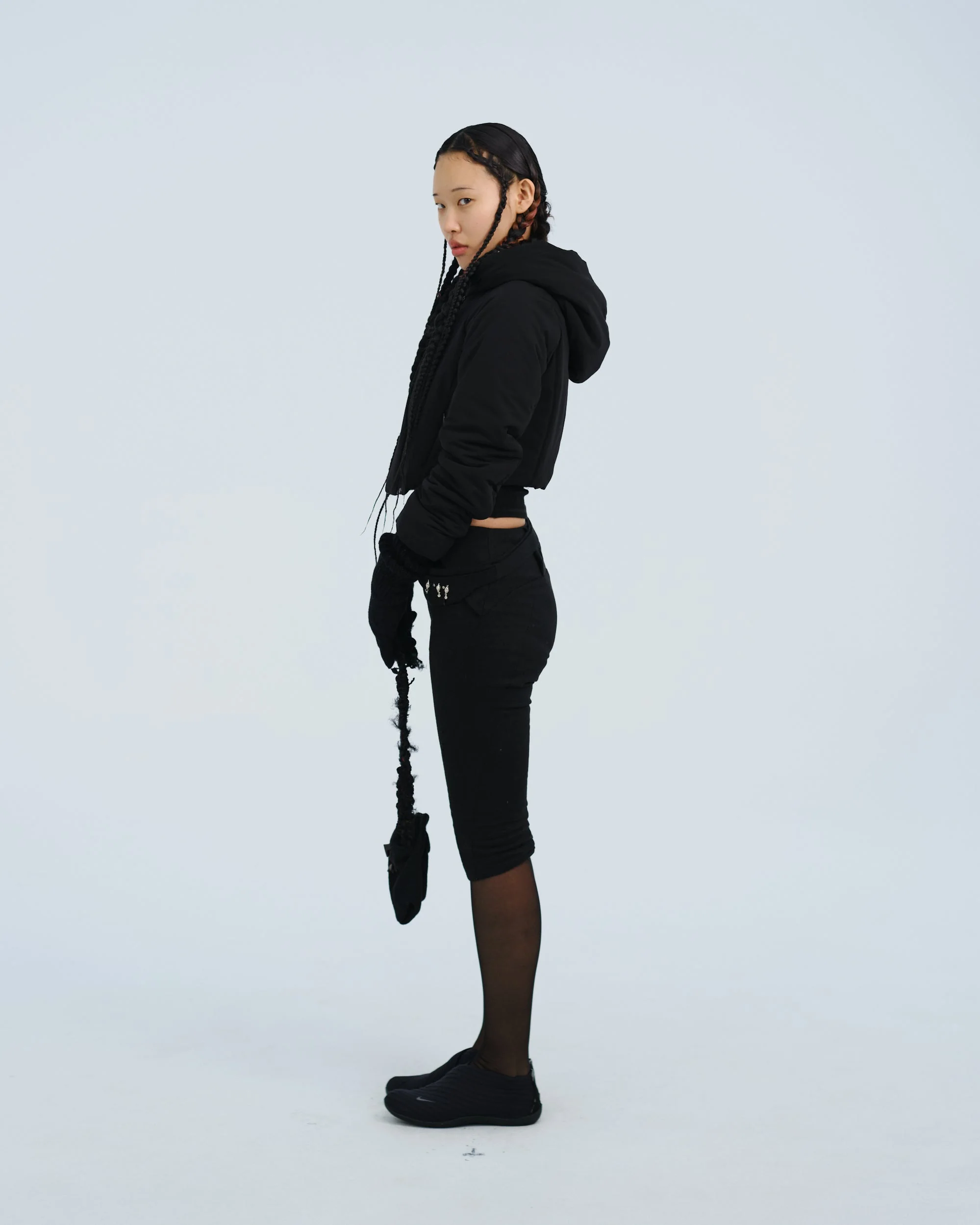CAPRI PANTS w/ SILVER CHARM BAG BLACK - Image 6