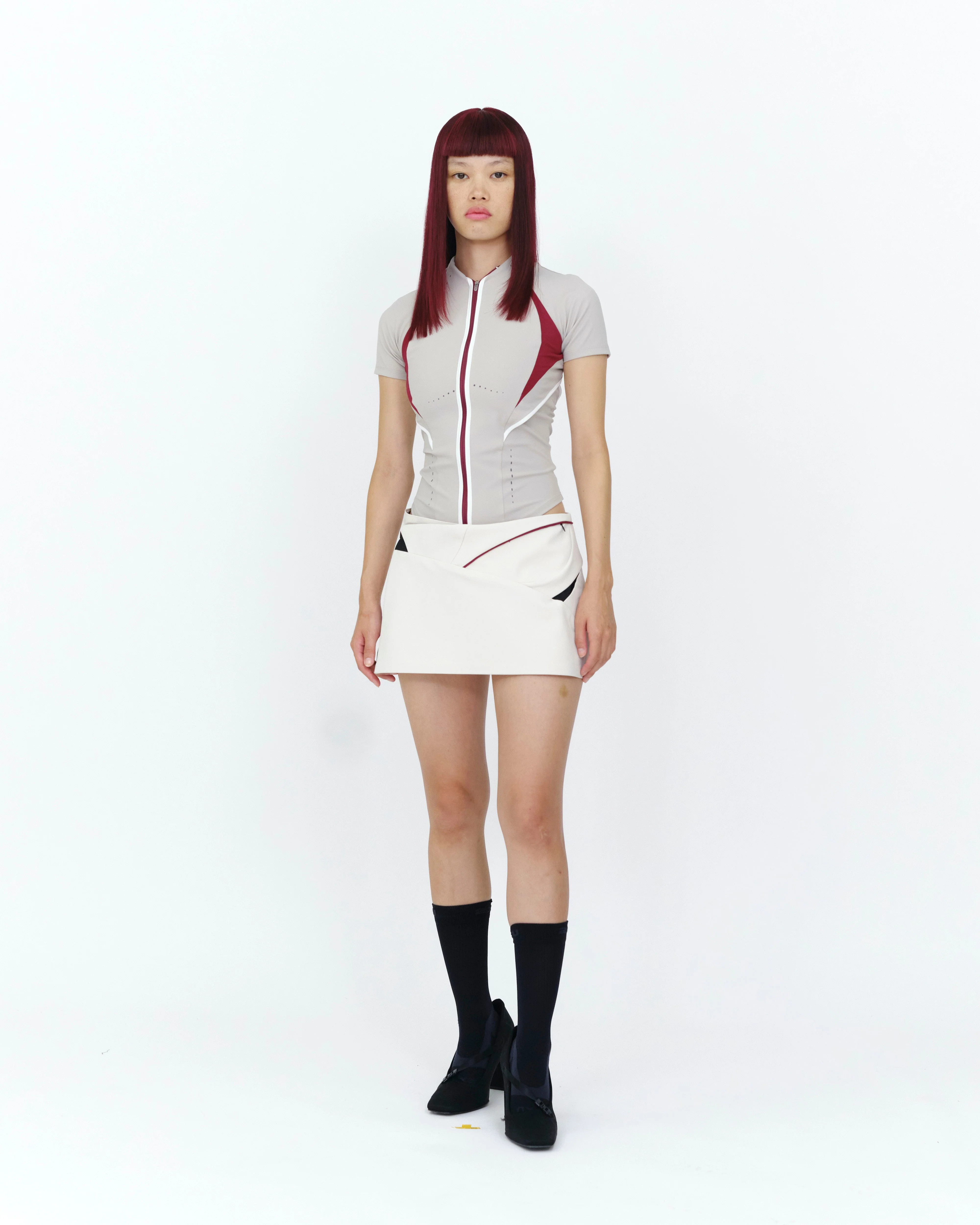 CINCHED WRAP SKIRT IVORY - Image 2