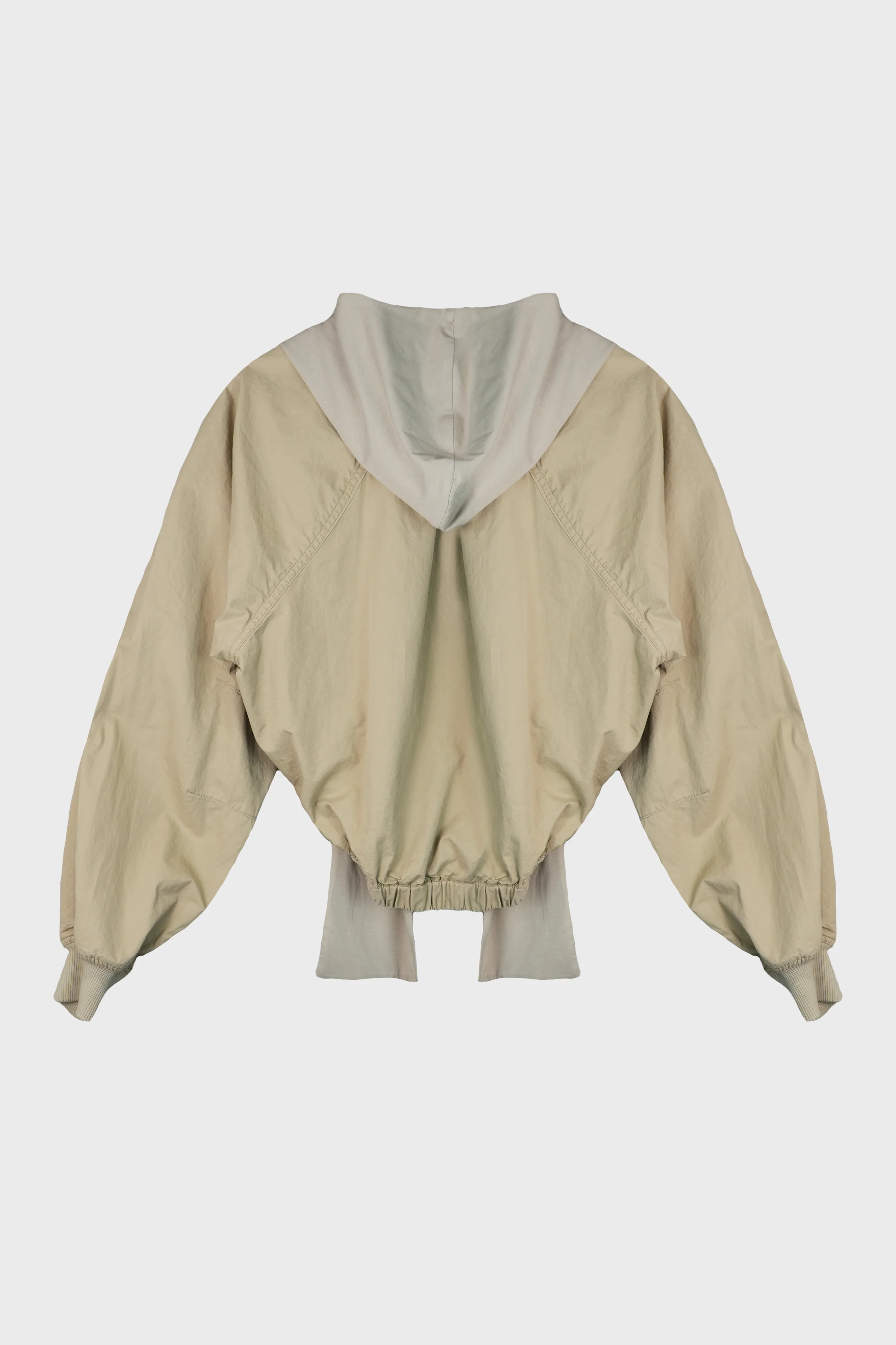 COTTON BOLERO JACKET w/ HOODIE BEIGE - Image 3