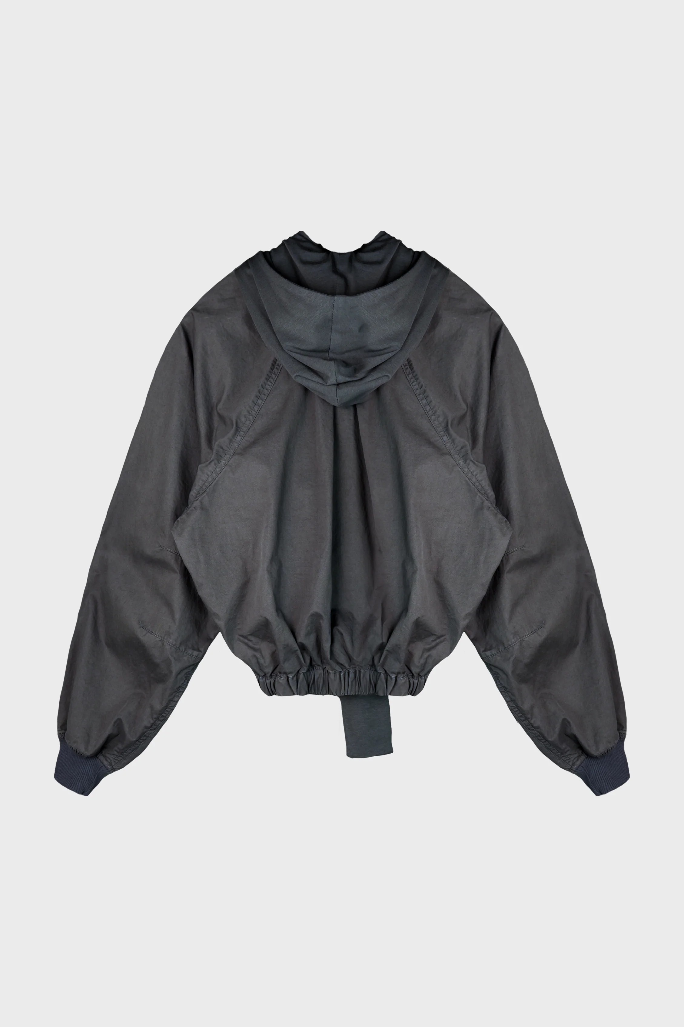 COTTON BOLERO JACKET w/ HOODIE CHARCOAL - Image 3