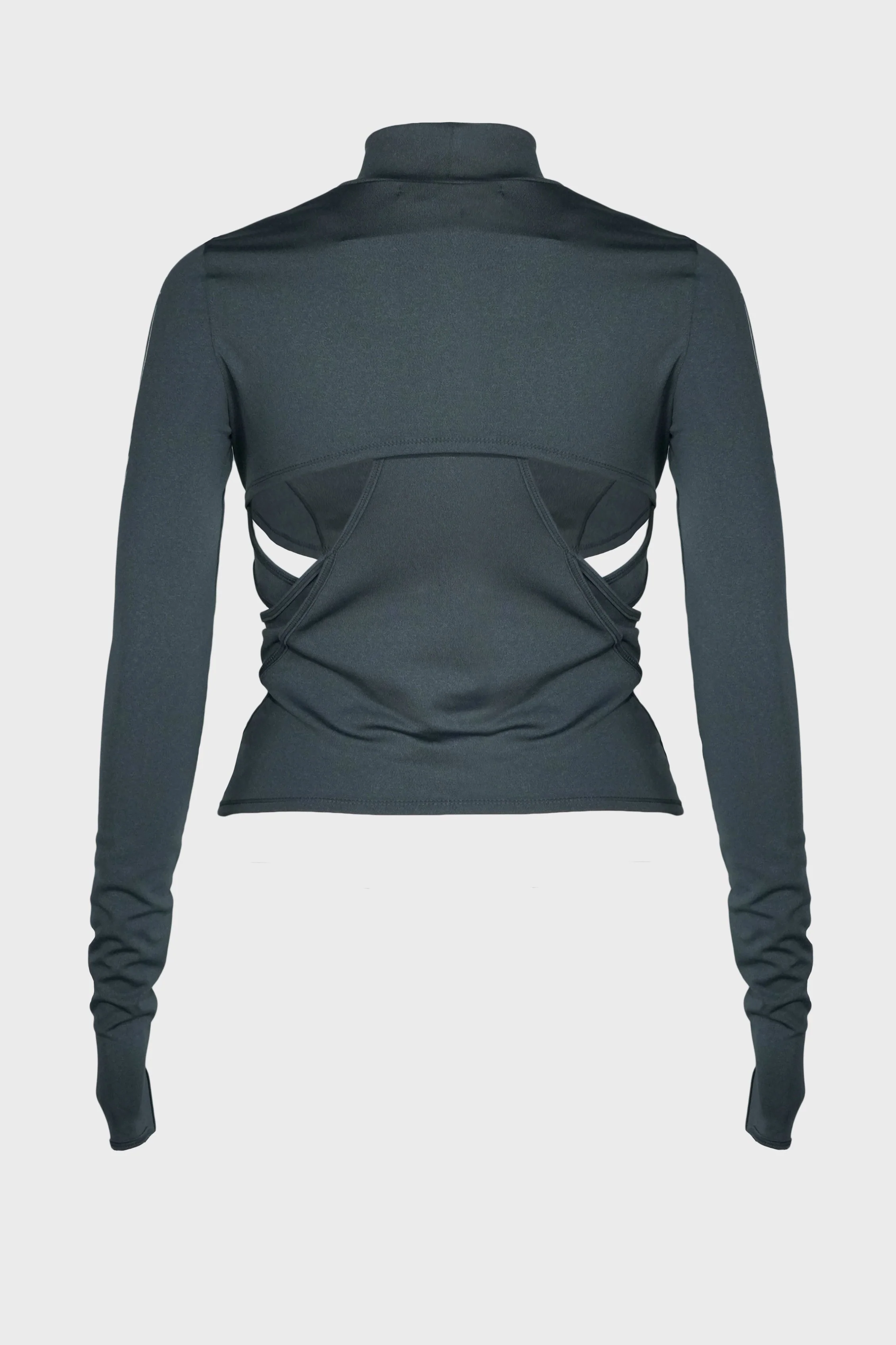 DOUBLE LAYER CROP TOP CHARCOAL - Image 3