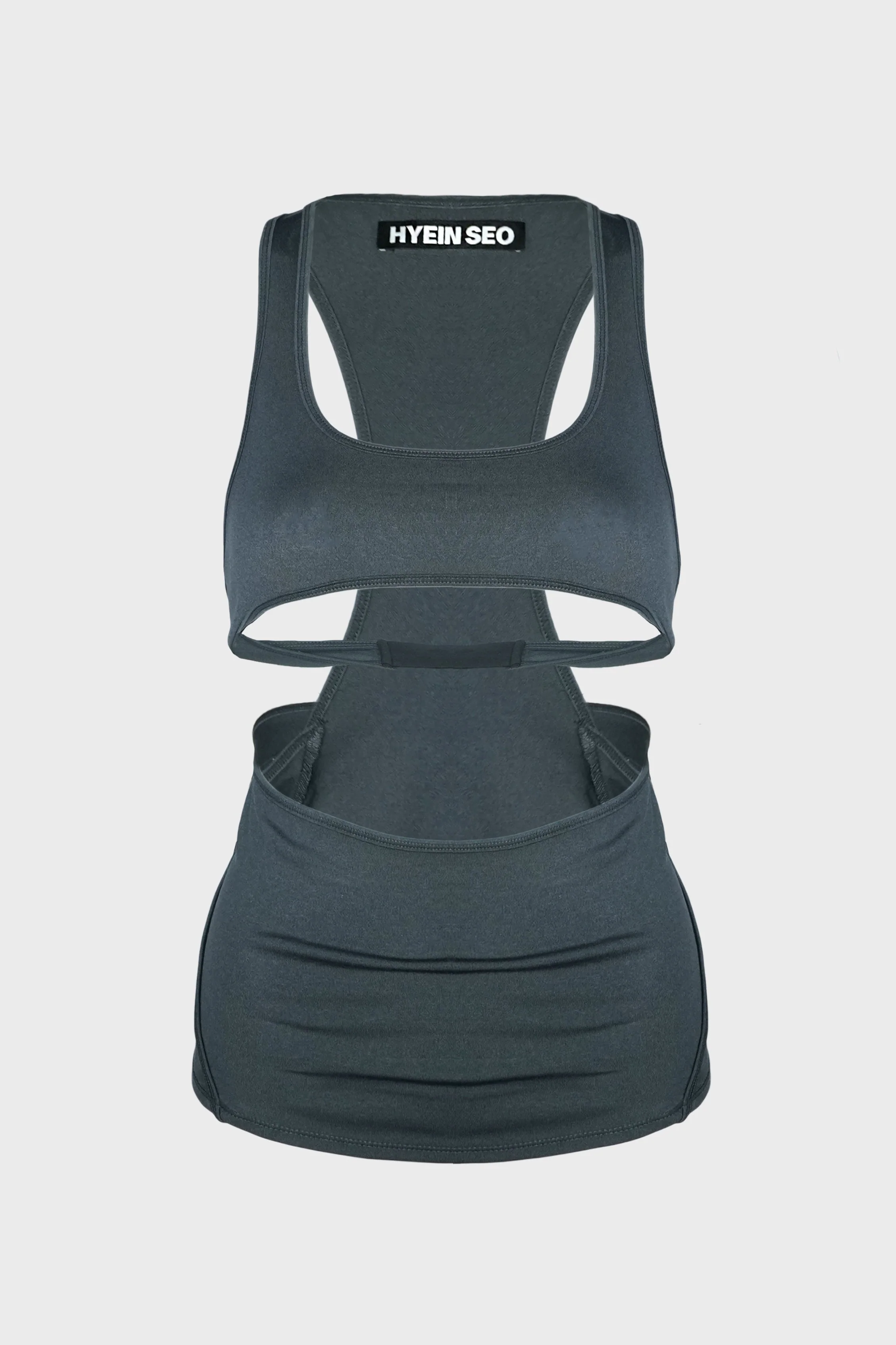 DOUBLE LAYER CROP TOP CHARCOAL - Image 5