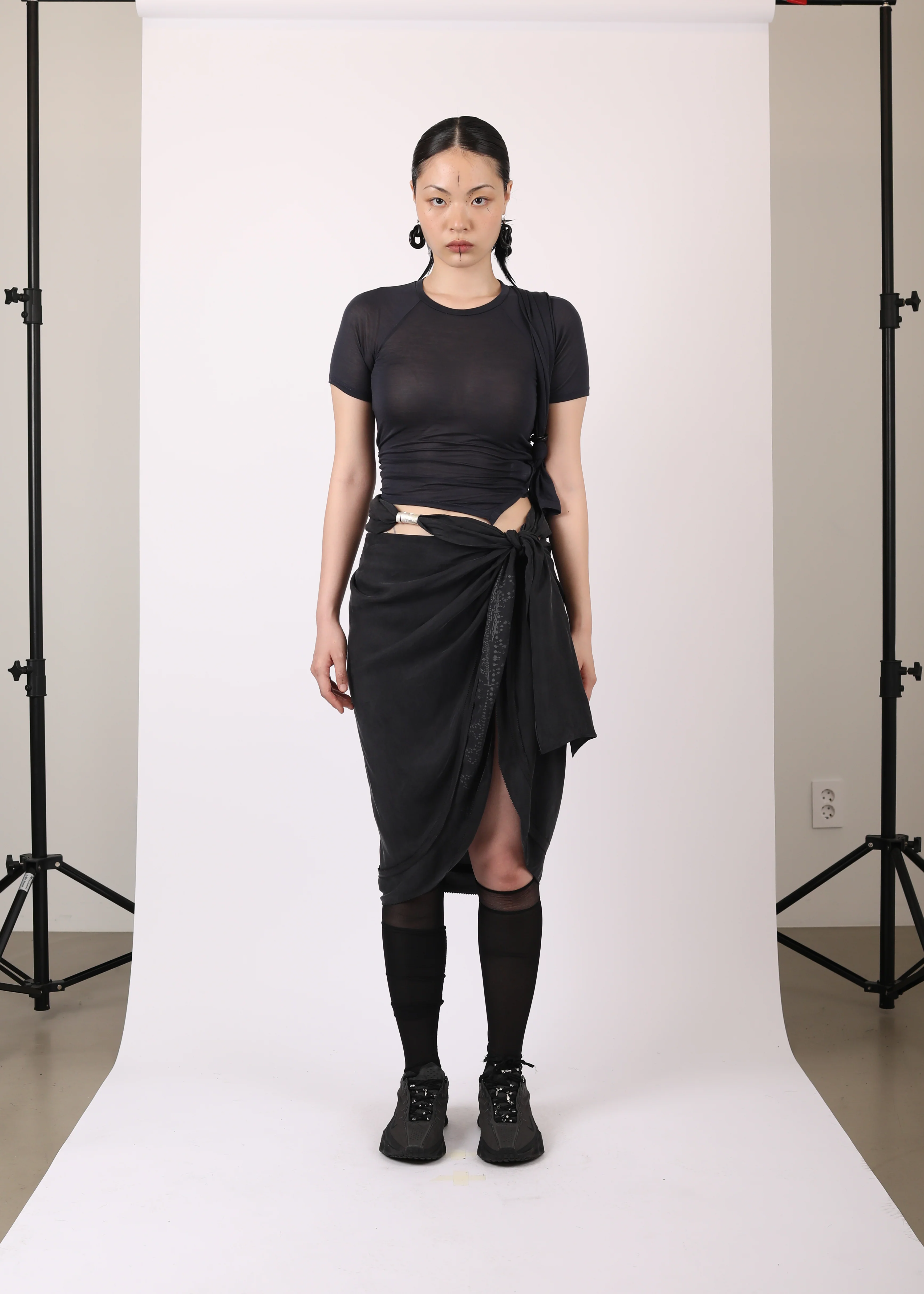 DRAPED SKIRT BLACK - Image 2