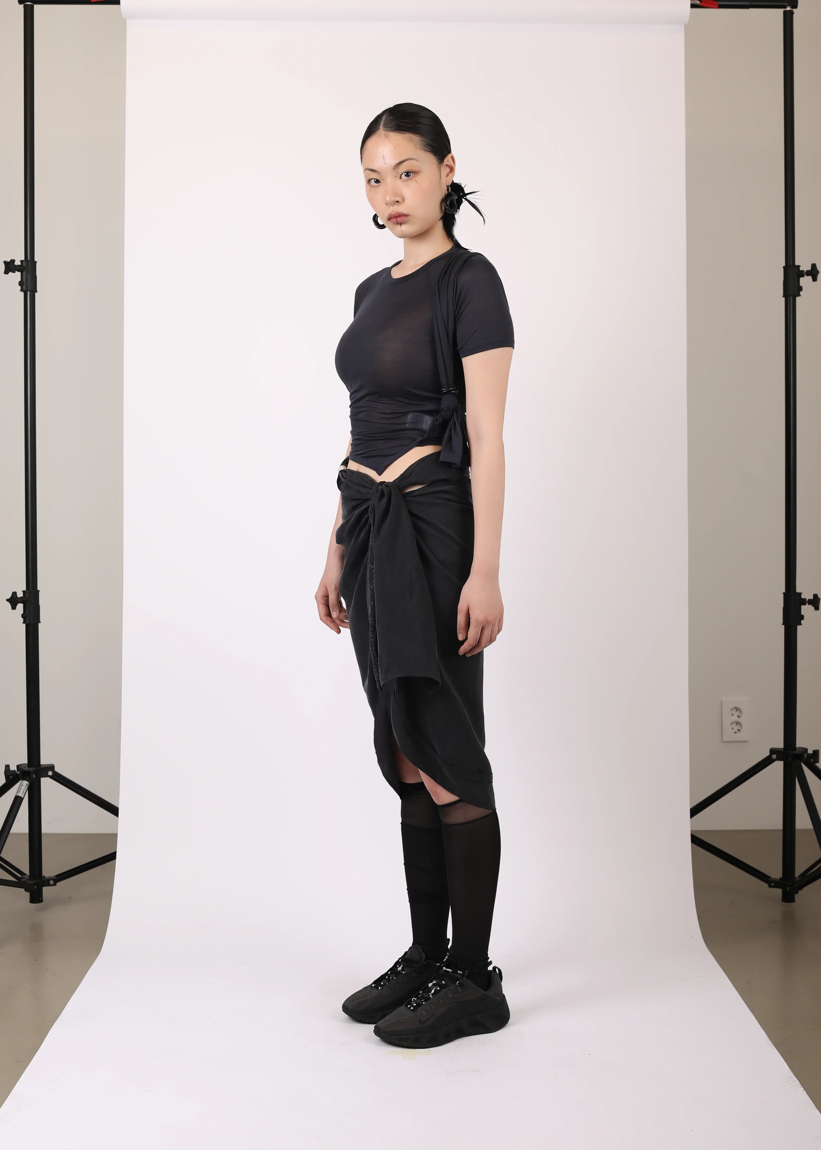 DRAPED SKIRT BLACK - Image 4