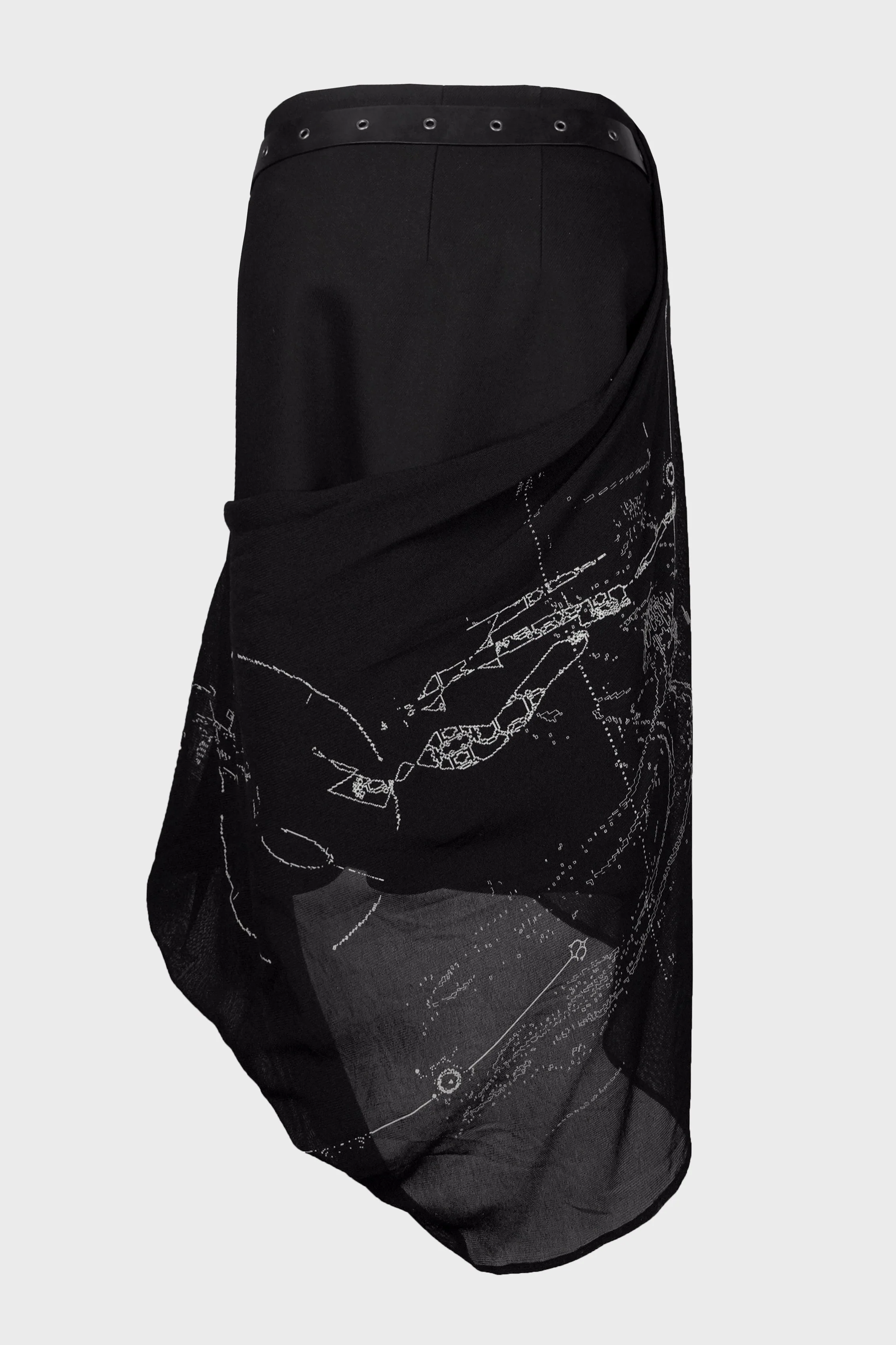 GRAPHIC WRAP SKIRT w/ GARTER BELT - Image 3