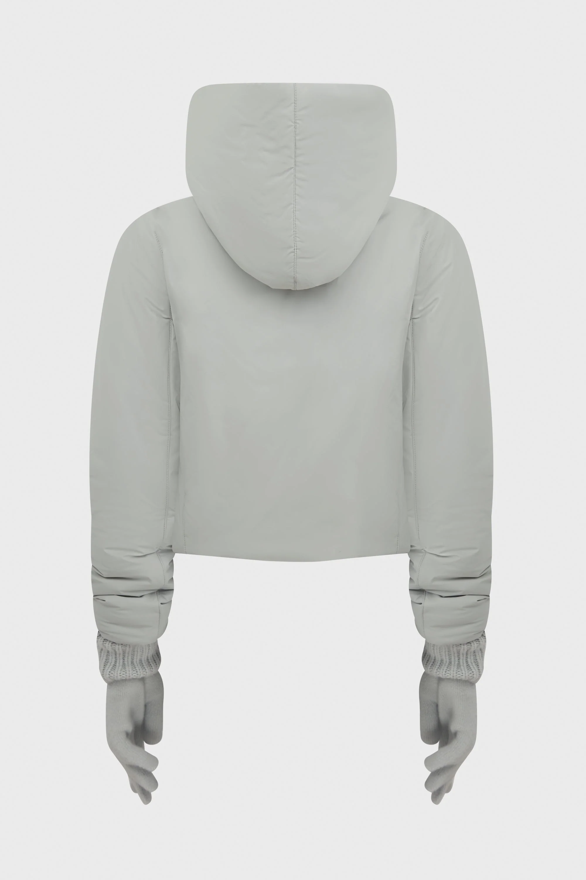 PADDED CROP JACKET w/ GLOVES FRENCH GREY - Image 3