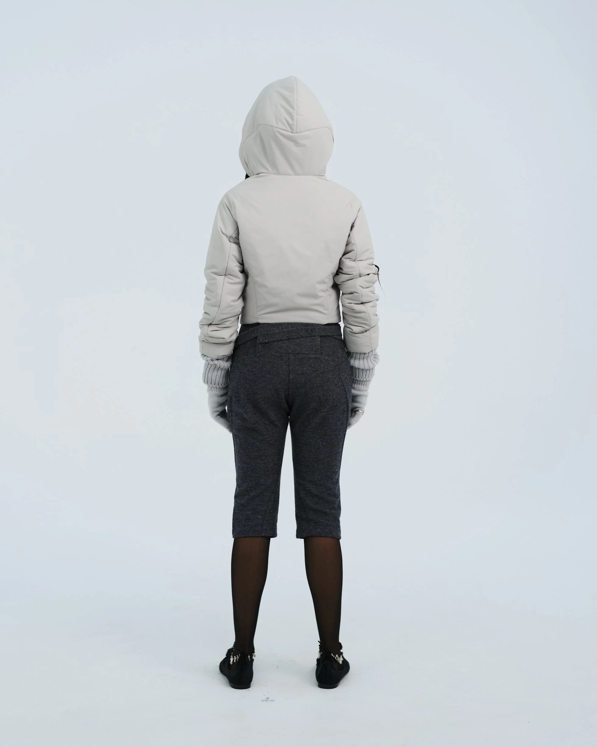 PADDED CROP JACKET w/ GLOVES FRENCH GREY - Image 7