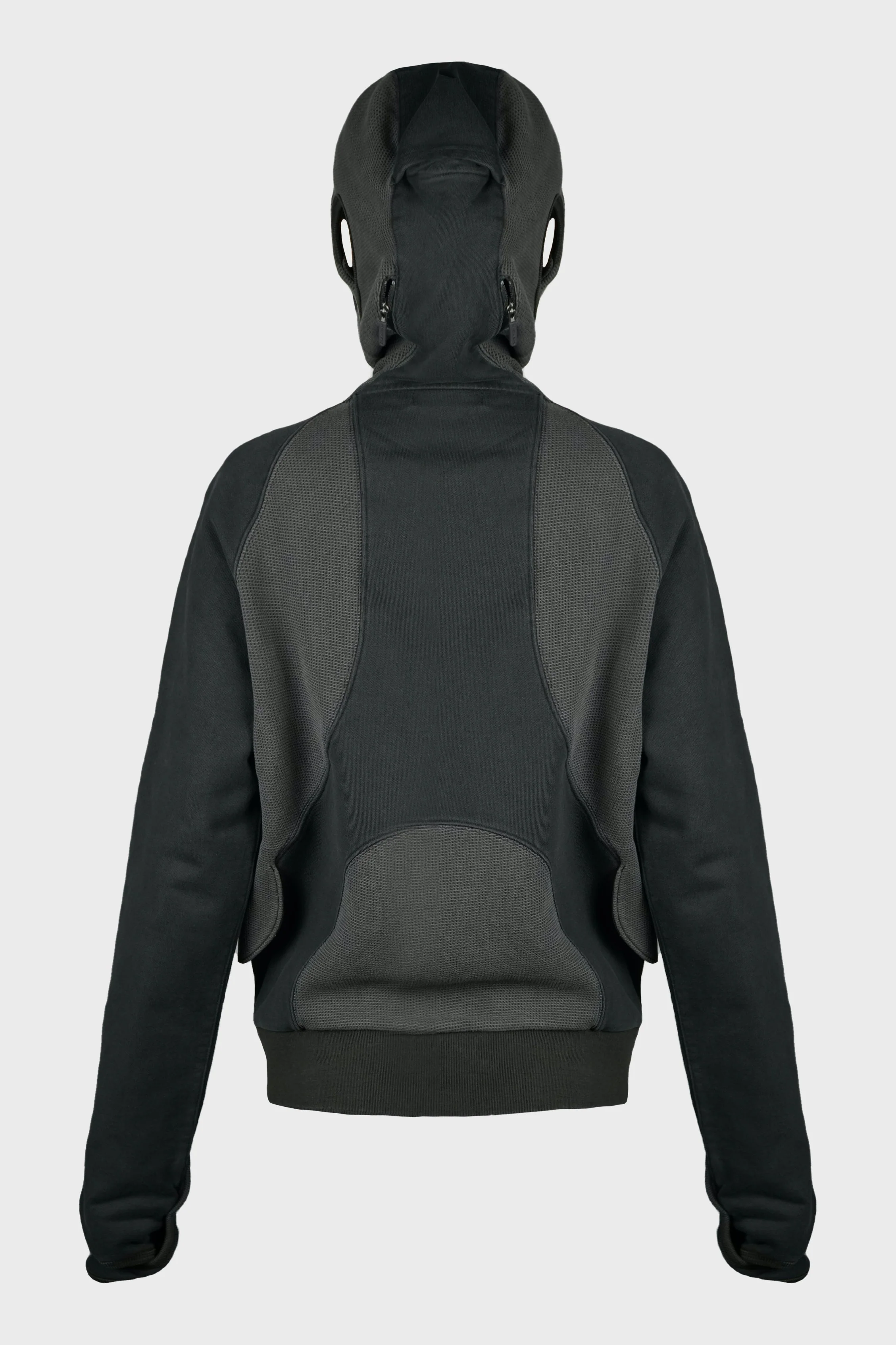 SLASHED ZIP HOODIE CHARCOAL - Image 3