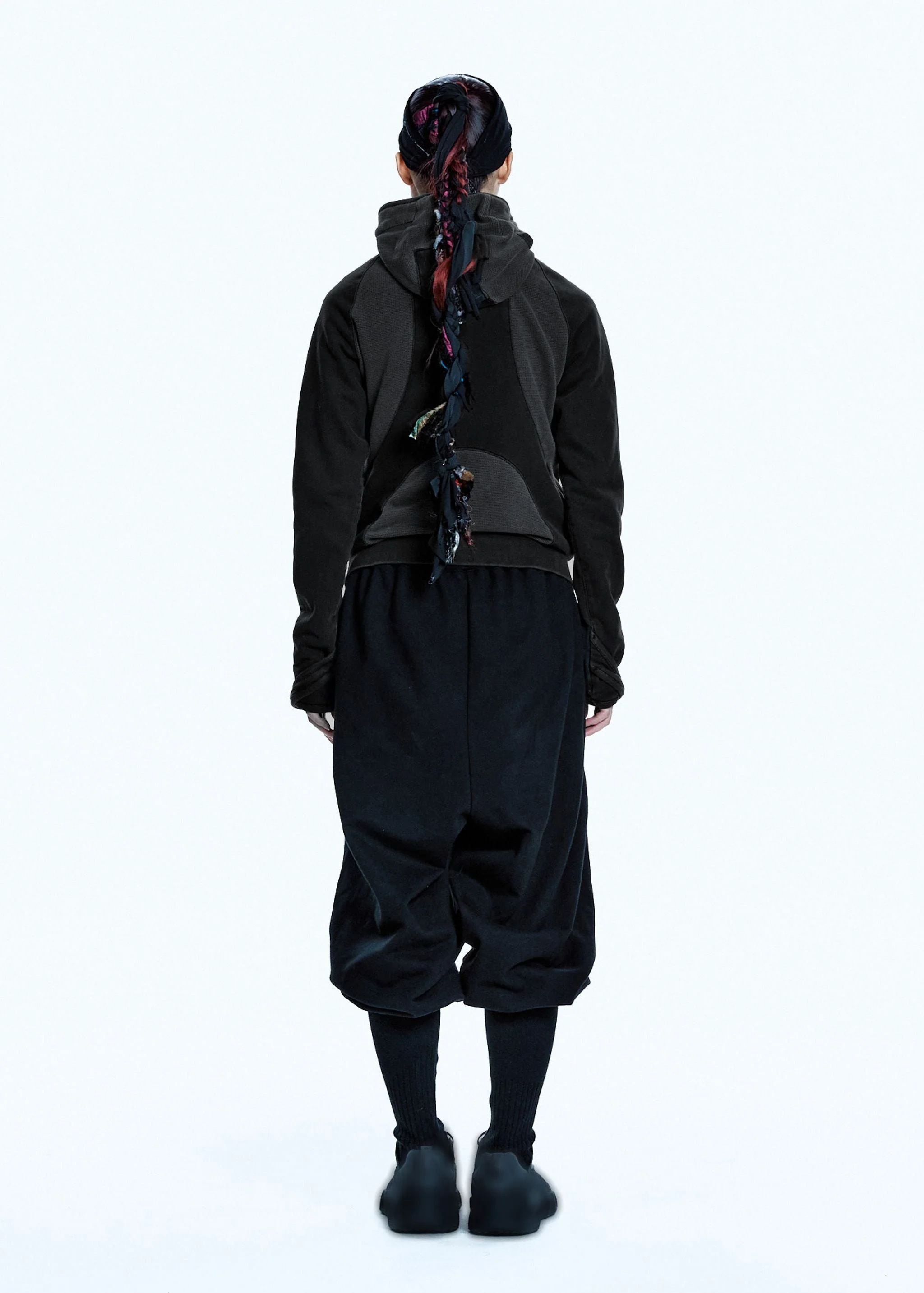 SLASHED ZIP HOODIE CHARCOAL - Image 4