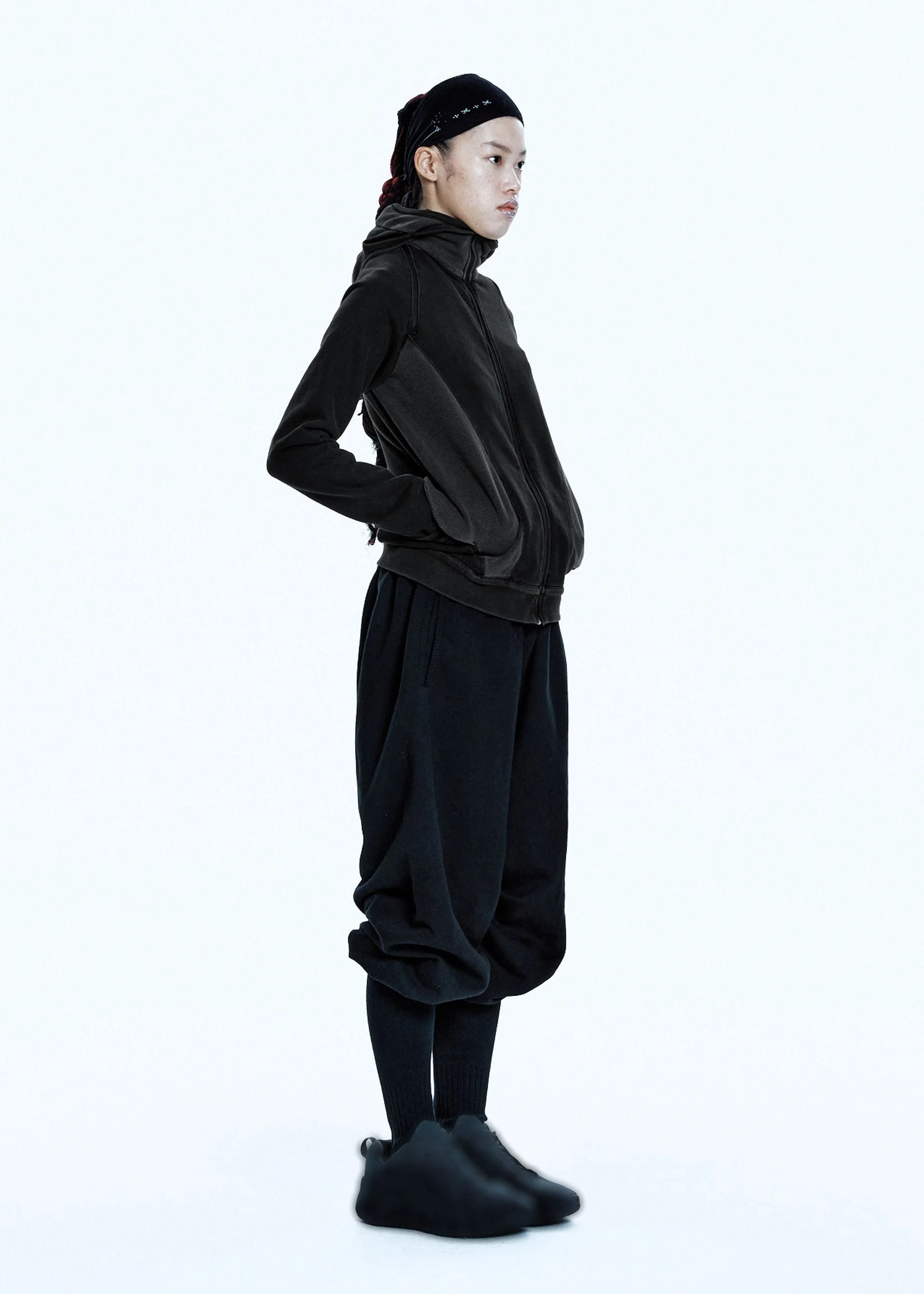 SLASHED ZIP HOODIE CHARCOAL - Image 5
