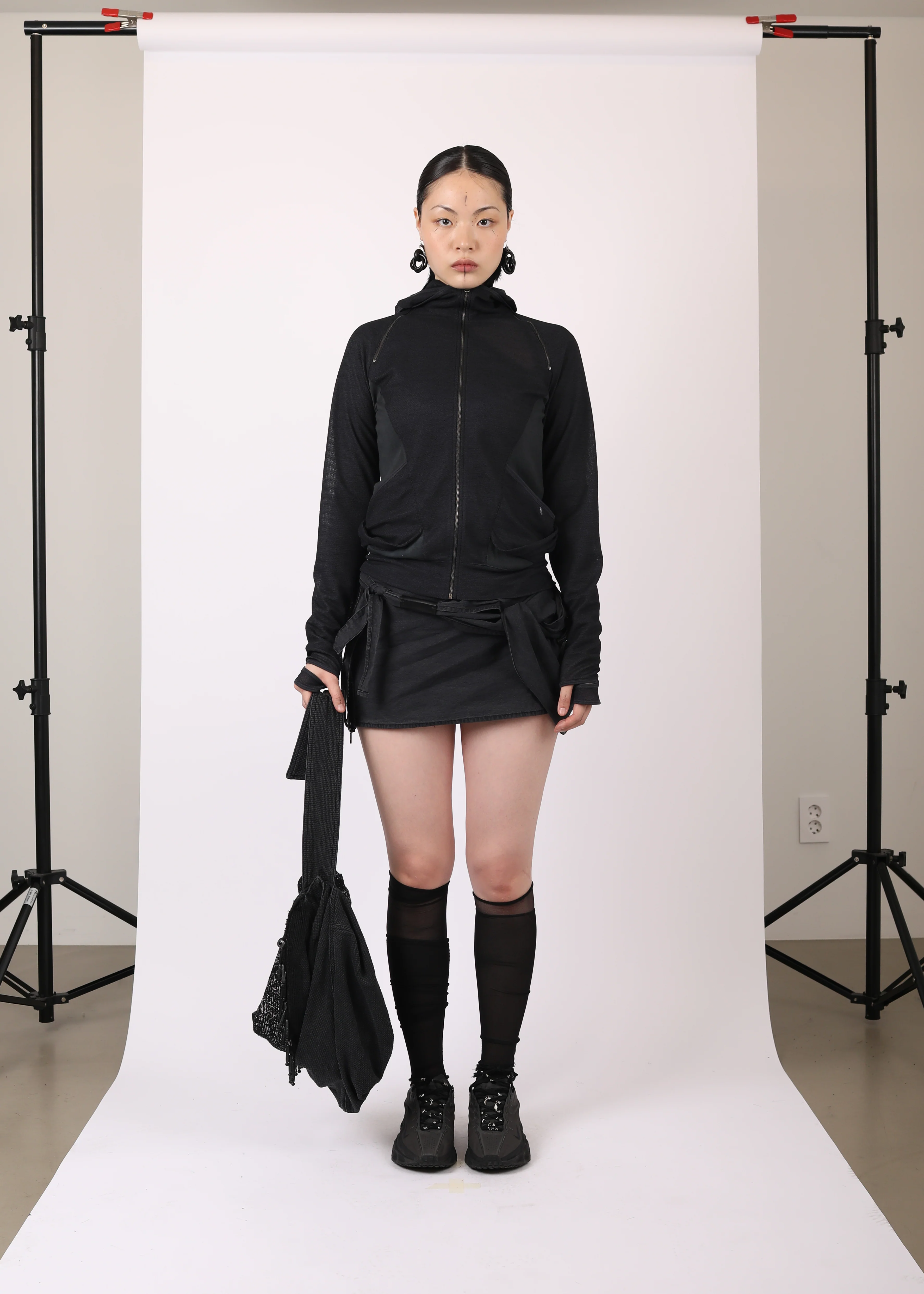 SLASHED ZIP HOODIE MIDNIGHT - Image 2