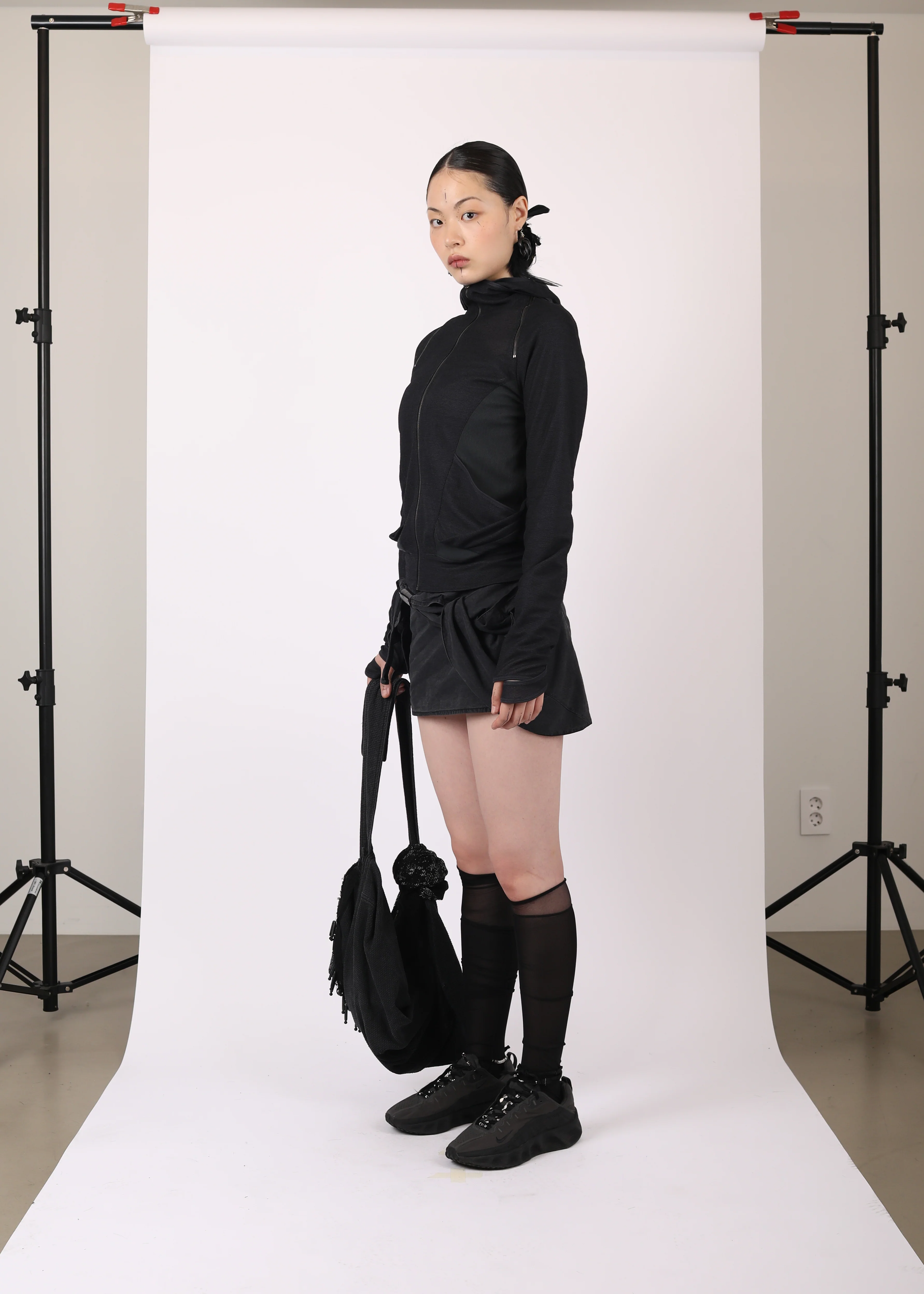 SLASHED ZIP HOODIE MIDNIGHT - Image 4