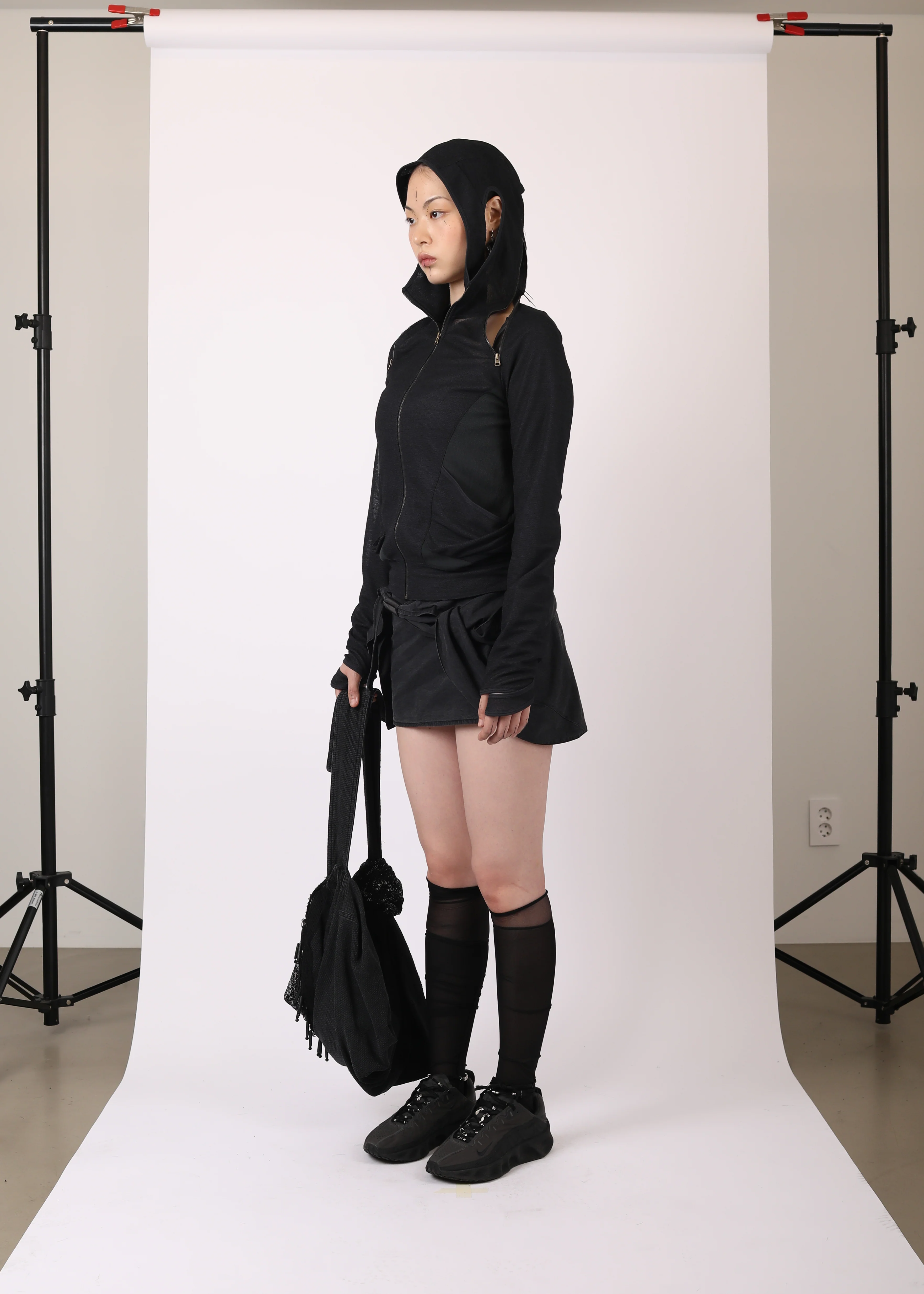 SLASHED ZIP HOODIE MIDNIGHT - Image 6