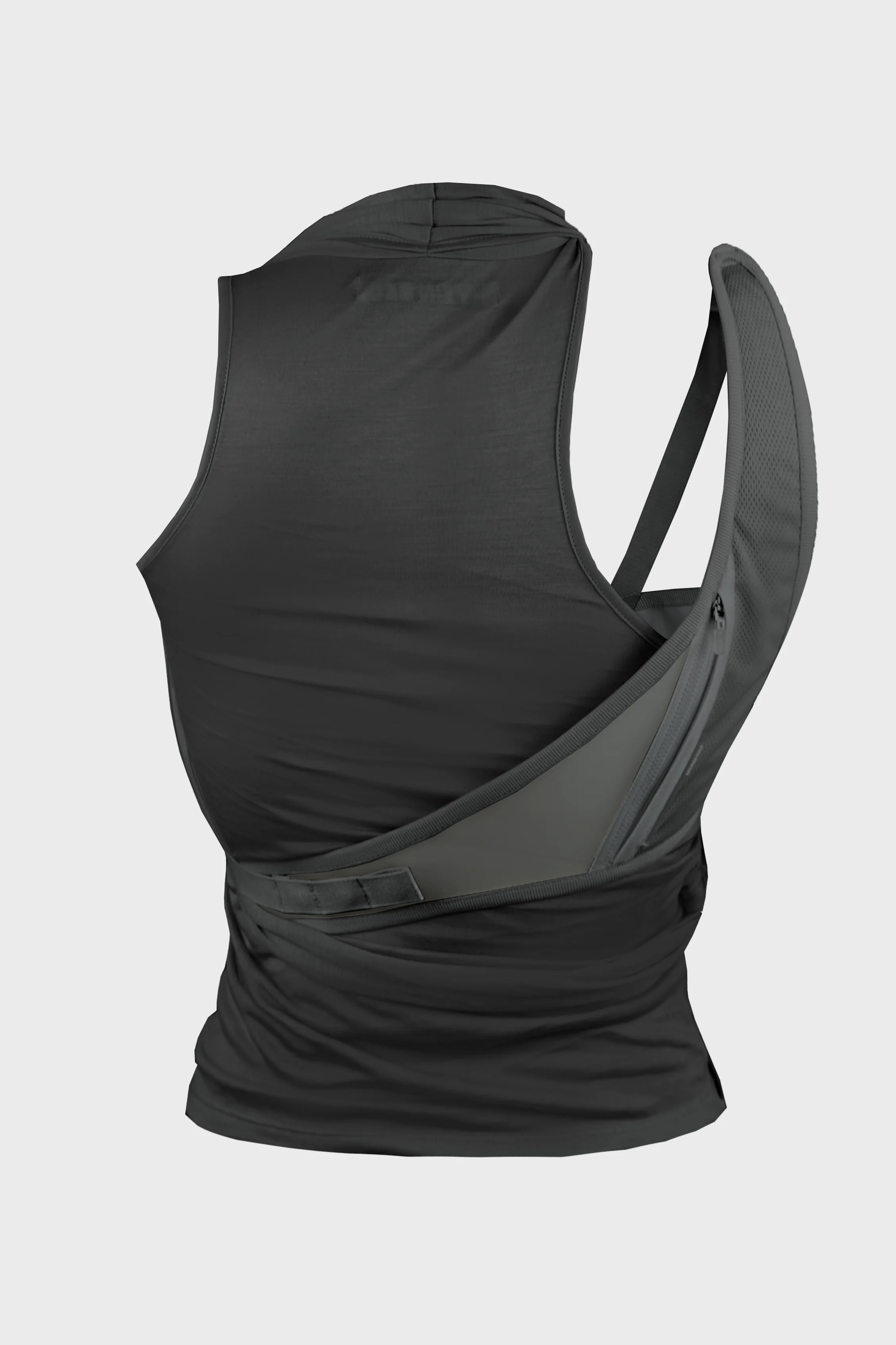 SLEEVELESS KNOT TOP w/ BACK STRAP BLACK - Image 3