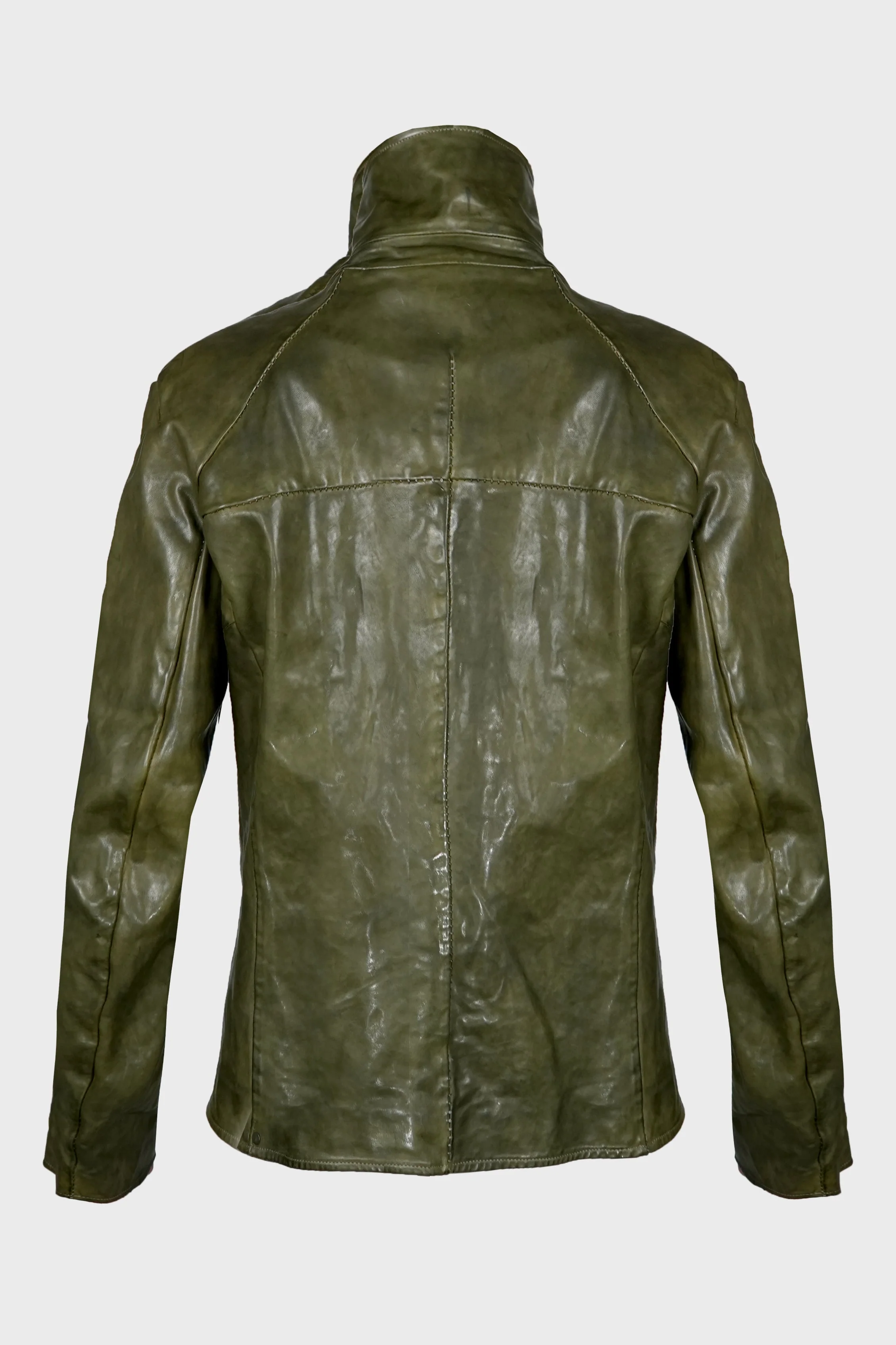 SHIRT COLLAR ZIP BLOUSON DIRTY D.OLIVE - Image 3