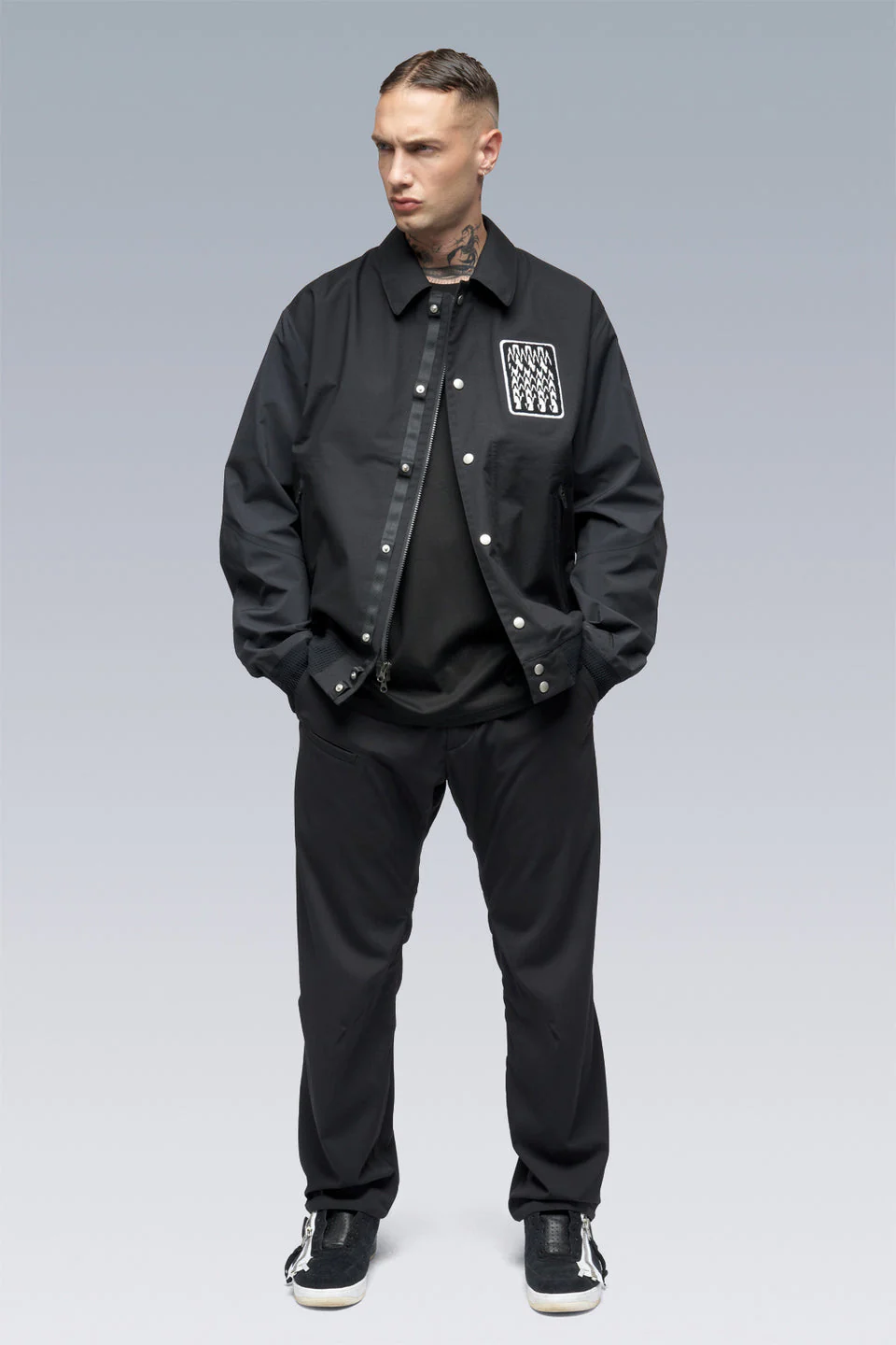 J94-VT 3L Varsity Jacket - BLACK/BLACK - Image 2