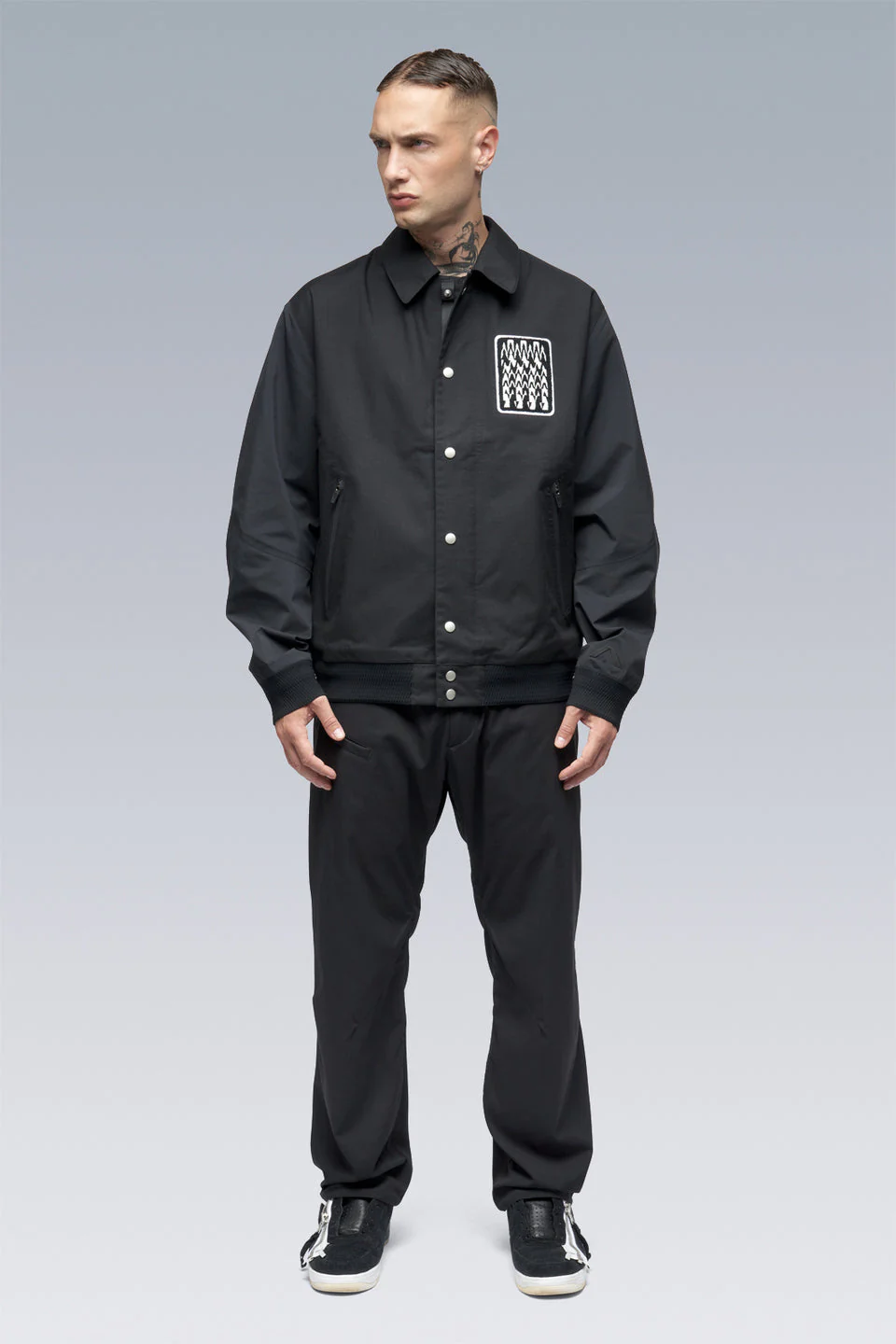 J94-VT 3L Varsity Jacket - BLACK/BLACK - Image 5