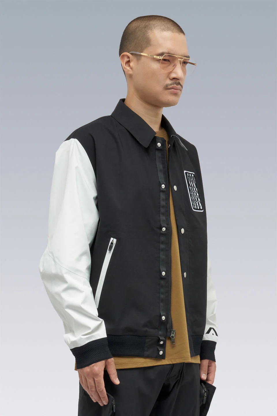 J94-VT 3L Varsity Jacket - BLACK/WHITE - Image 3