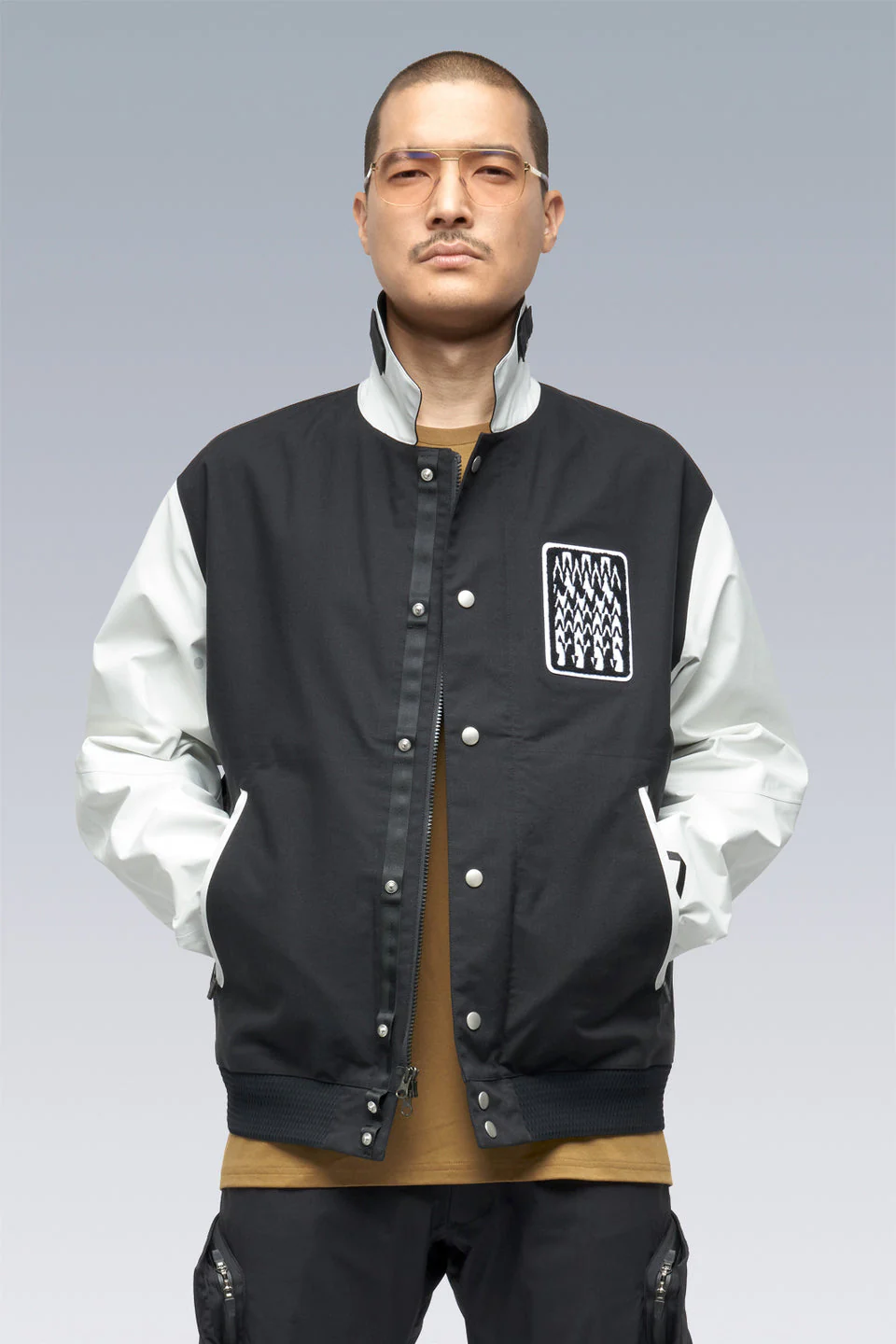 J94-VT 3L Varsity Jacket - BLACK/WHITE - Image 5