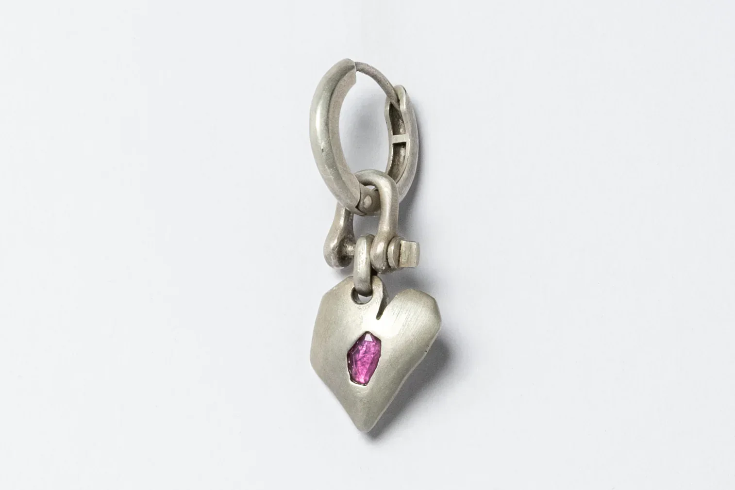 Jazz's Solid Heart Earring (Extra Small, 0.2 CT, Ruby Slice, DA+RUB) - Image 4