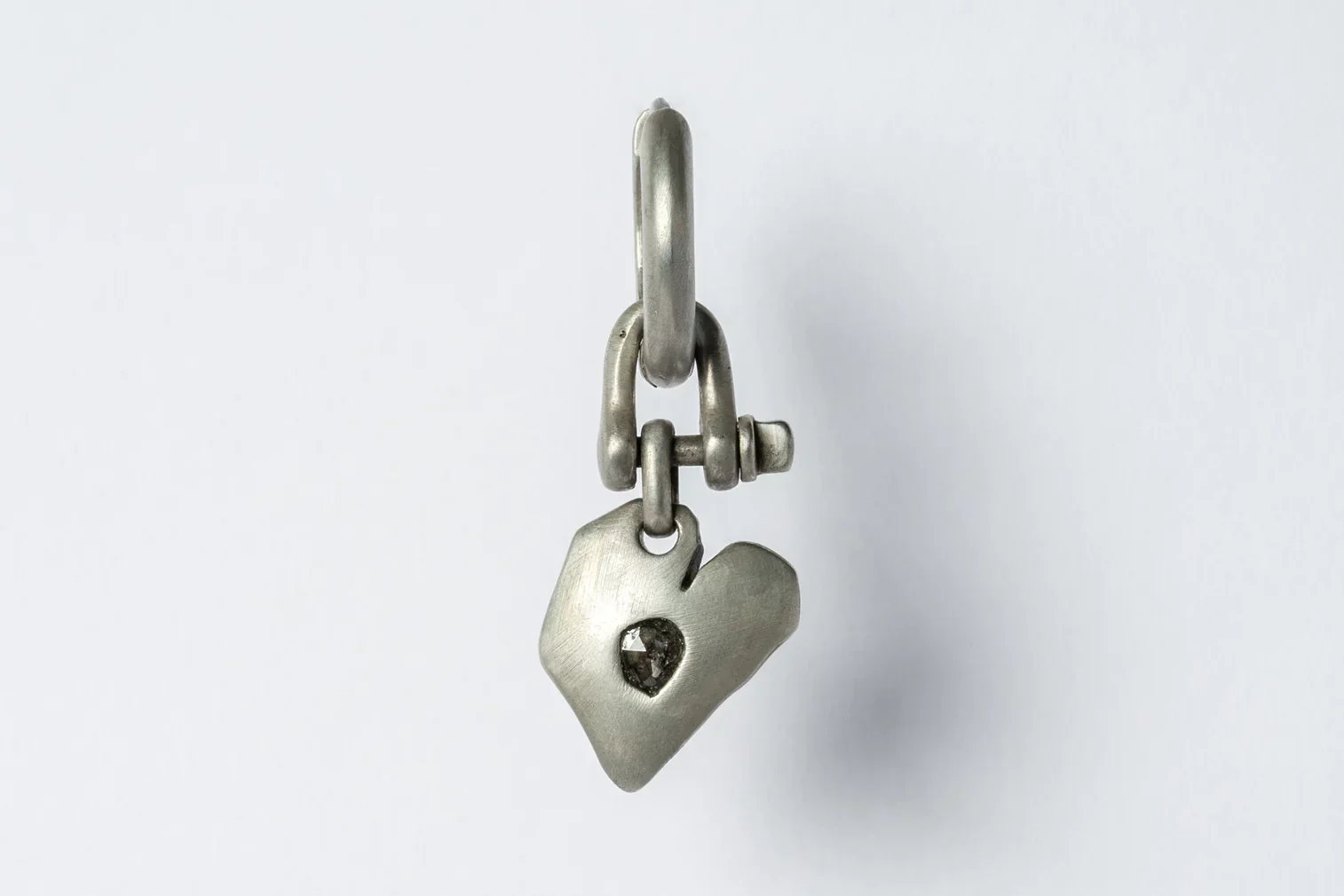 Jazz's Solid Heart Earring (Extra Small, 0.2 CT, Tiny Faceted Diamond Slab, DA+FCDIA) - Image 4