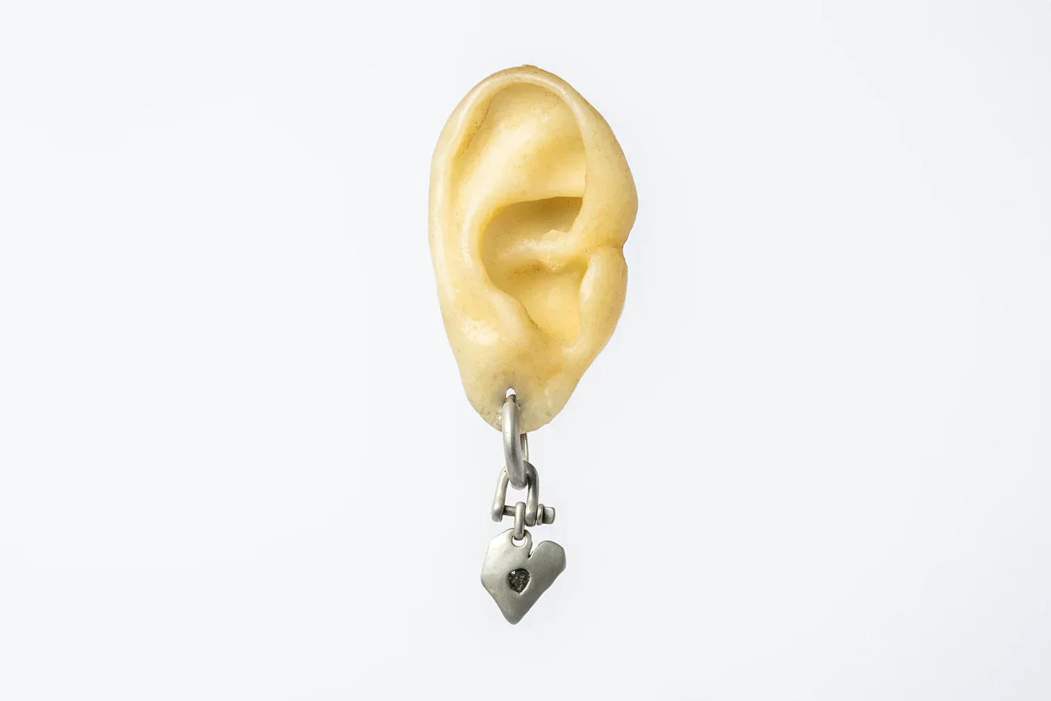 Jazz's Solid Heart Earring (Extra Small, 0.2 CT, Tiny Faceted Diamond Slab, DA+FCDIA) - Image 6