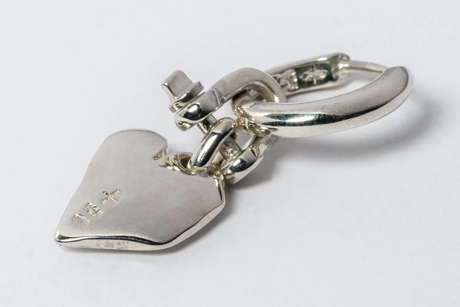 Jazz's Solid Heart Earring (Extra Small, 0.2 CT, Tiny Faceted Diamond Slab, PA+FCDIA) - Image 2