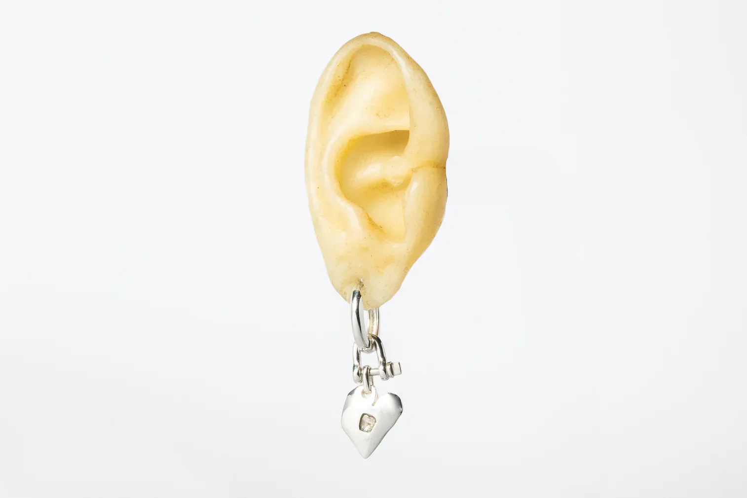 Jazz's Solid Heart Earring (Extra Small, 0.2 CT, Tiny Faceted Diamond Slab, PA+FCDIA) - Image 5
