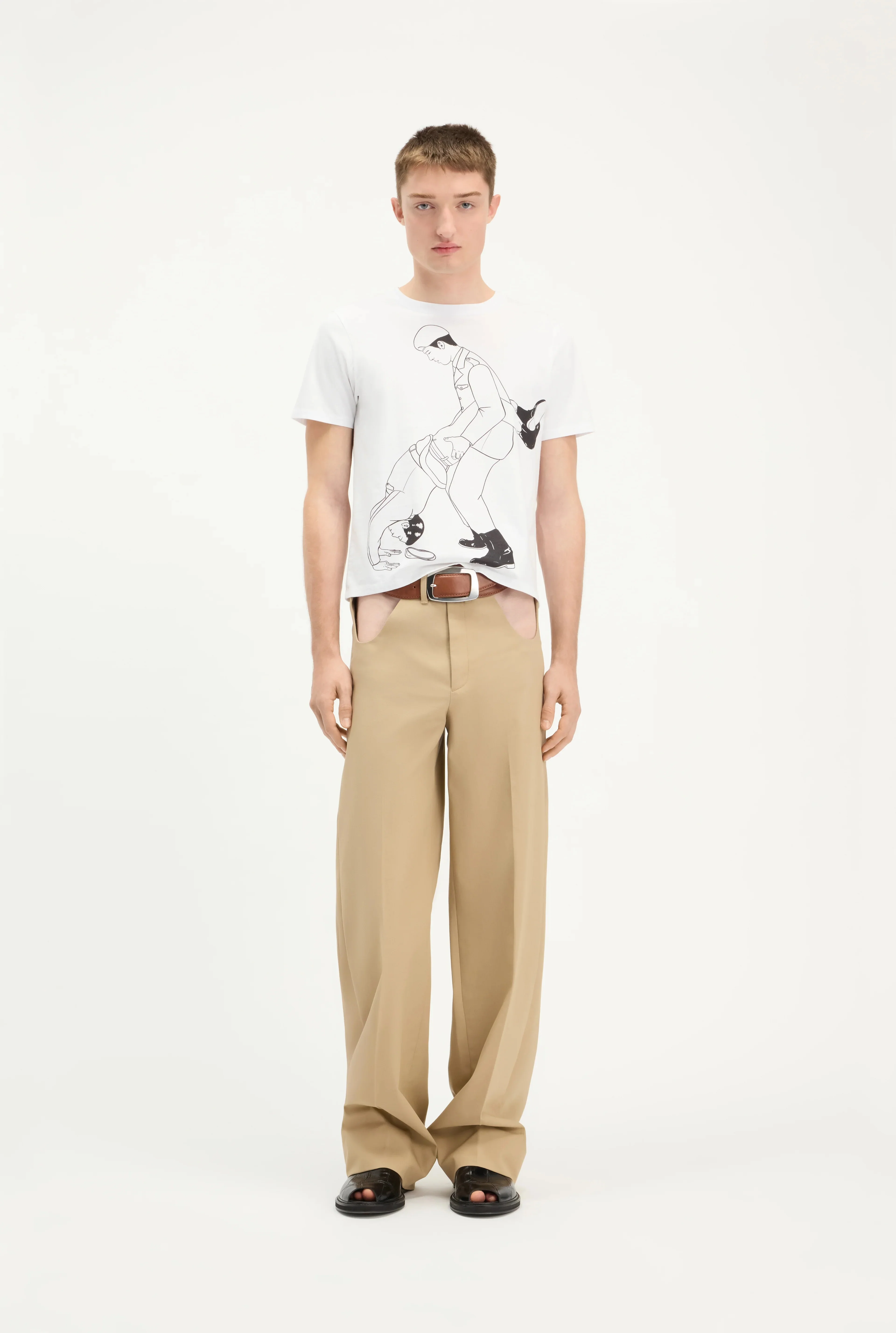 COTTON JERSEY SQUARED TEE-SHIRT PRINTED "KAMASUTRA" - Image 2