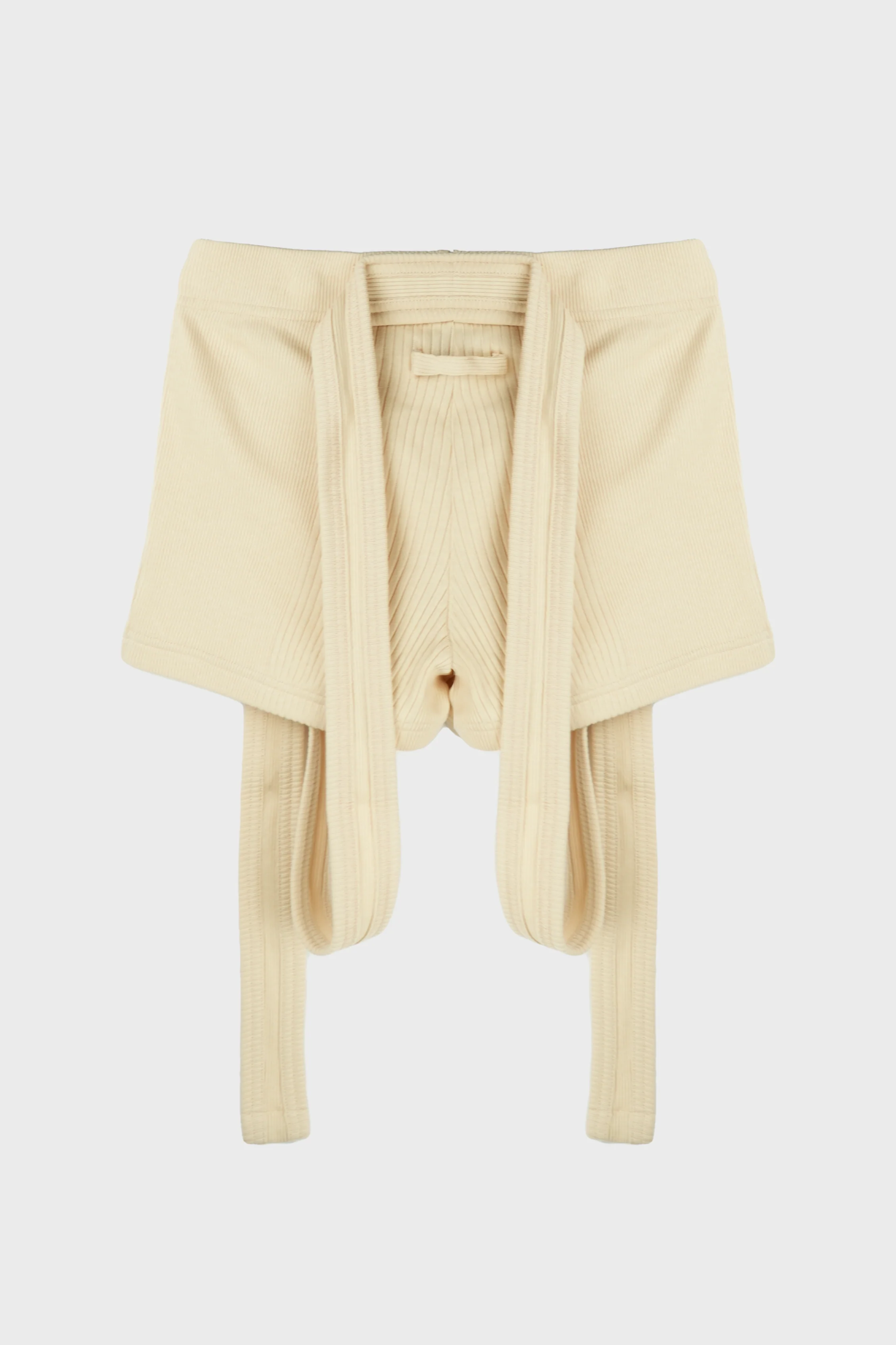 SHORT W/ "GAULTIER" PATCH & OVERALL BUCKLES NUDE - Image 2