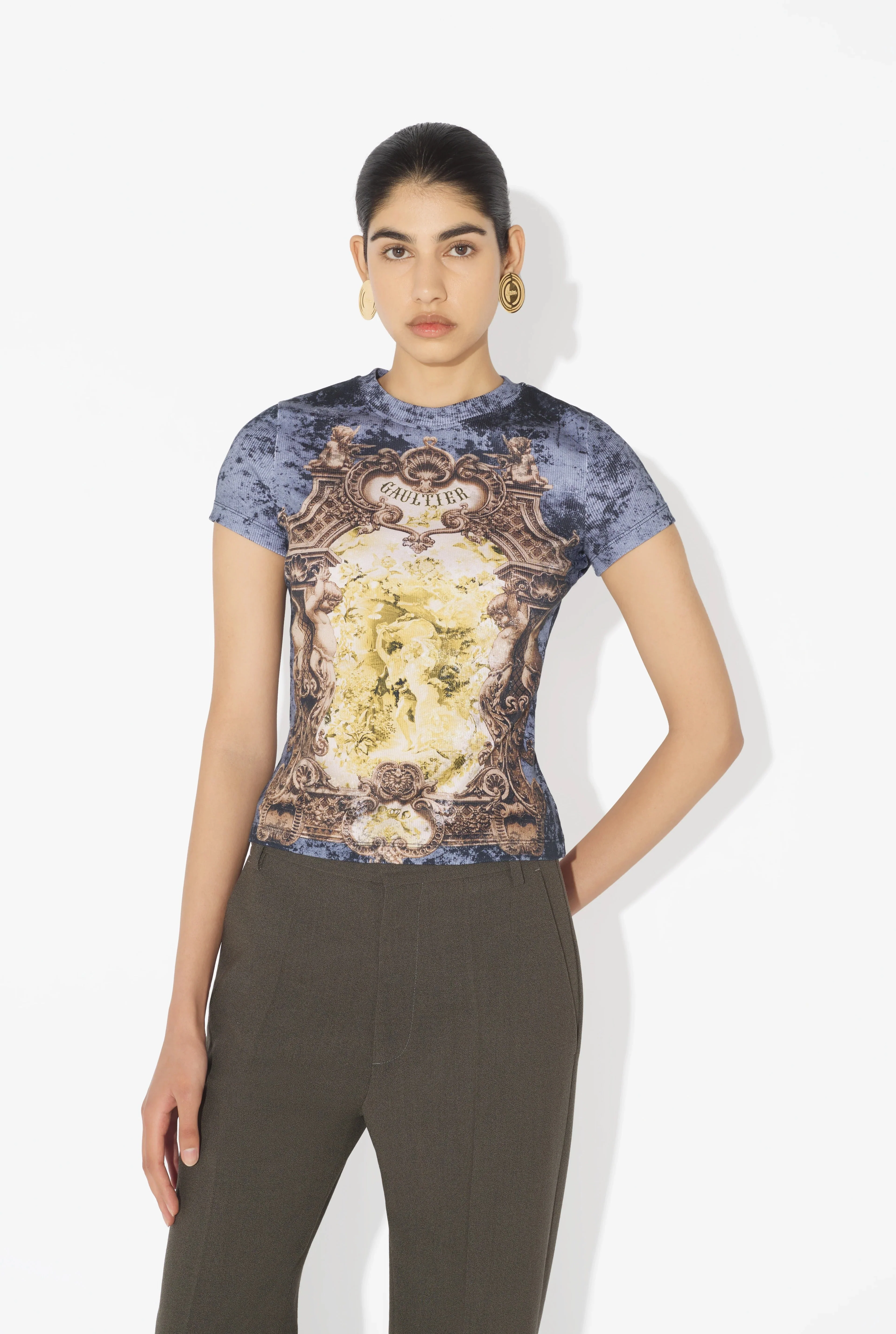 COTTON RIBBED TEE-SHIRT "MÉDAILLON" - Image 2
