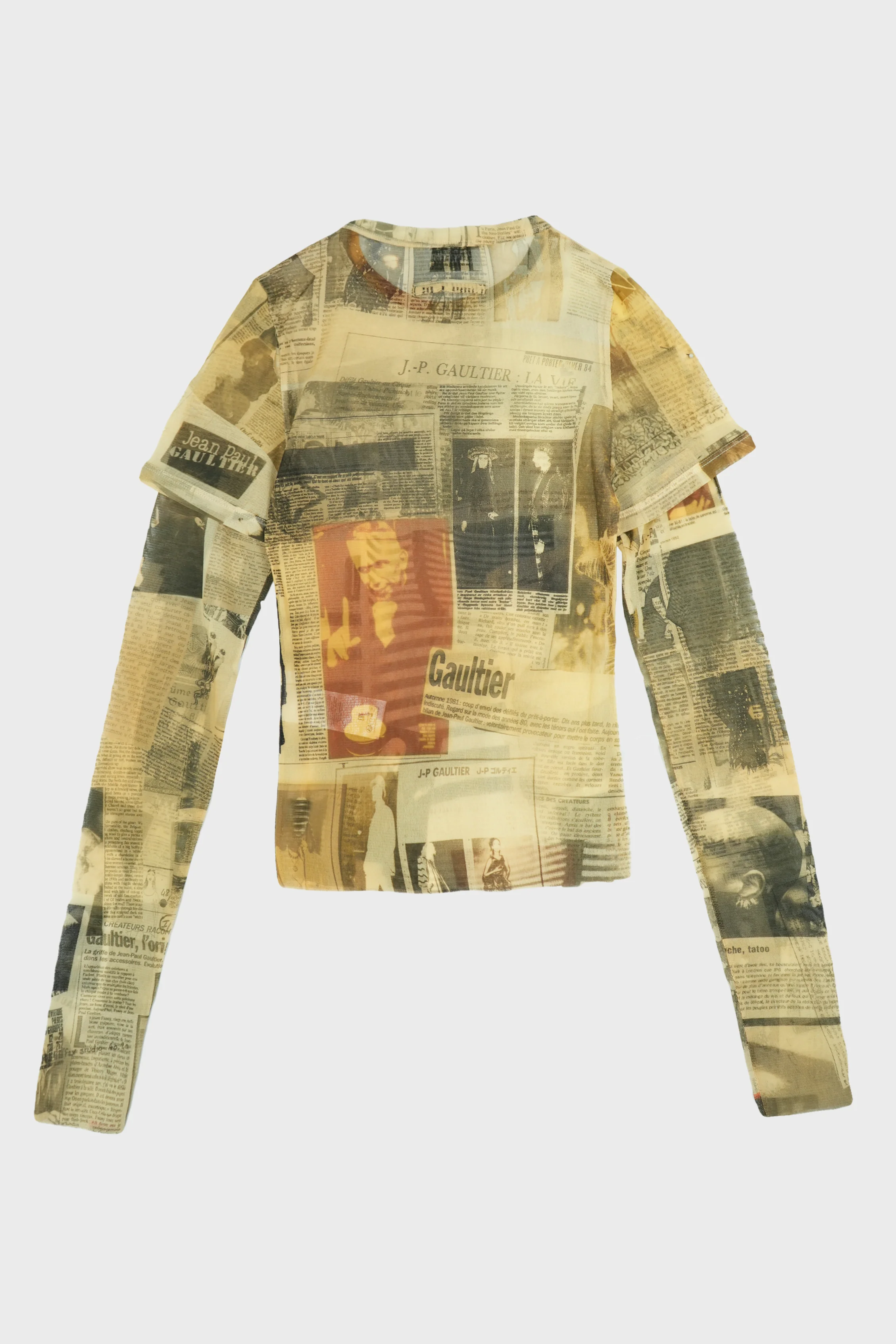 MESH DOUBLE SLEEVES BABY TEE PRINTED "JOURNAL" - Image 2