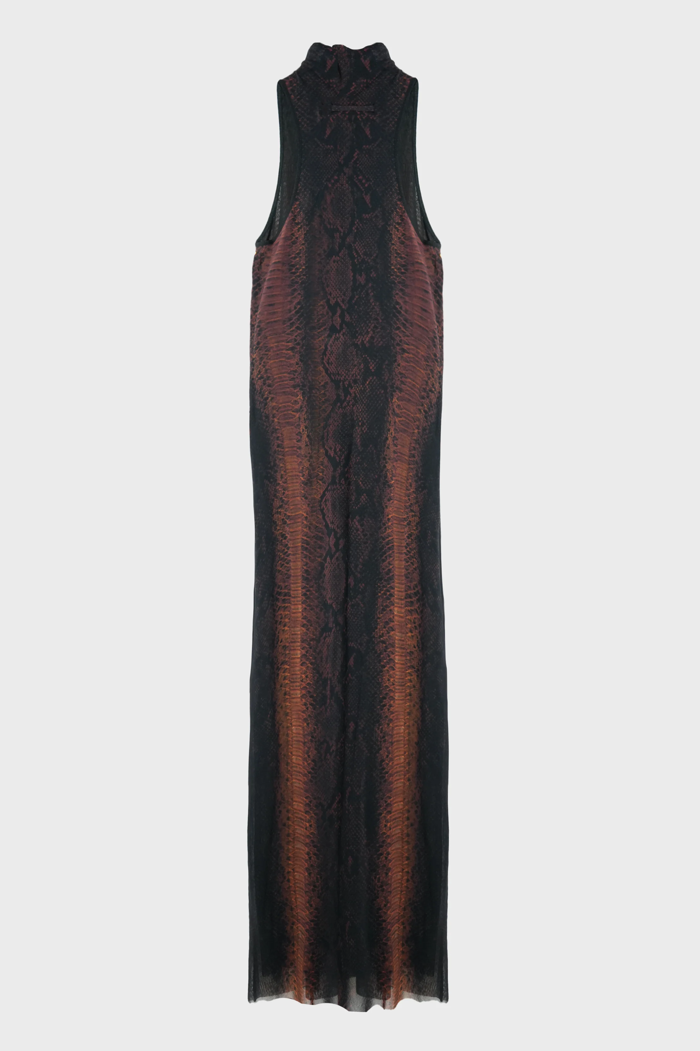 MESH HIGH NECK LONG DRESS PRINTED "PYTHON" - Image 2