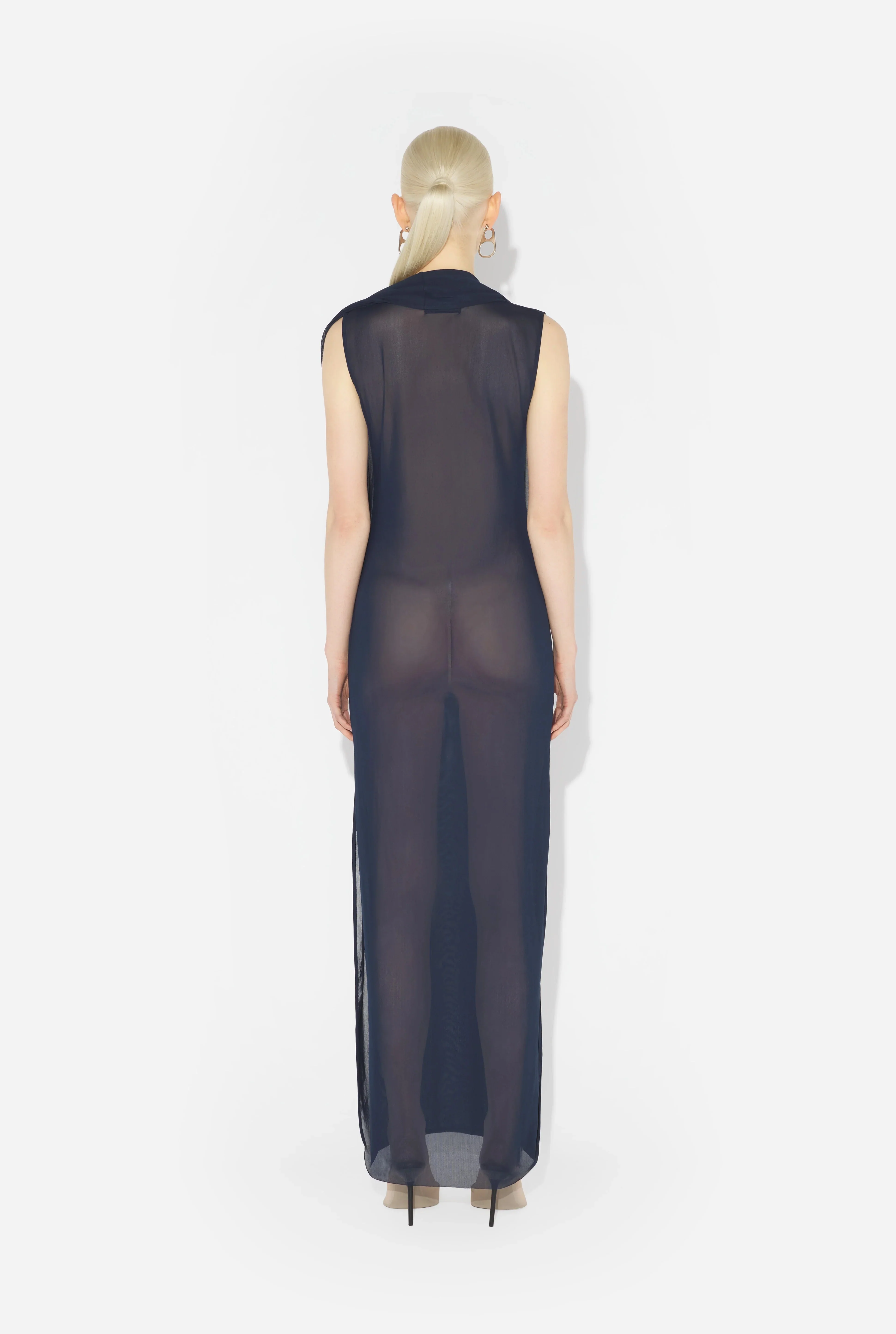 MESH LONG DRESS "GAULTIER JACQUARD LABEL" - Image 4